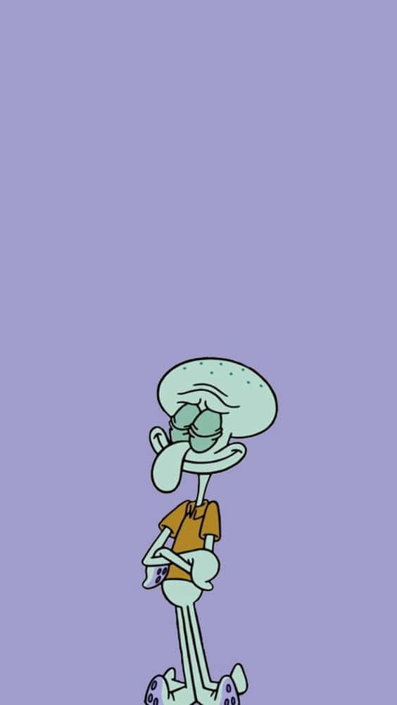 “Embrace creativity and positivity with Aesthetic Squidward!” Wallpaper