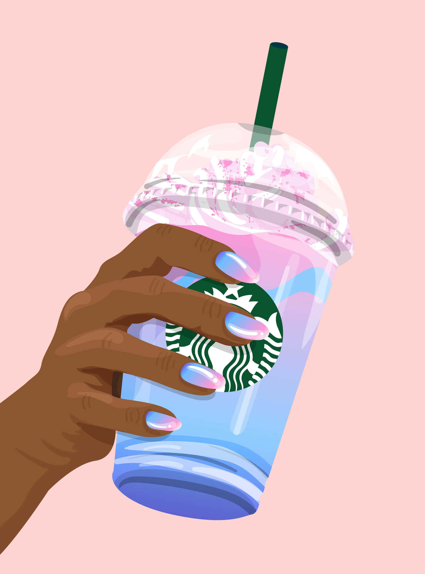 Genießensie Ihre Tasse Kaffee Mit Einem Ästhetischen Blick Auf Starbucks. Wallpaper