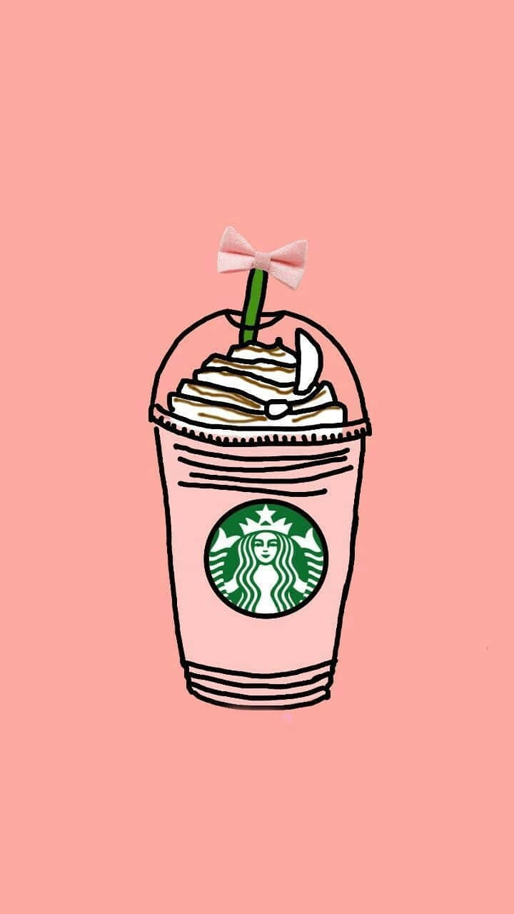 Download Aesthetic Starbucks Creamy Iced Coffee Drink With Donut Wallpaper  | Wallpapers.com