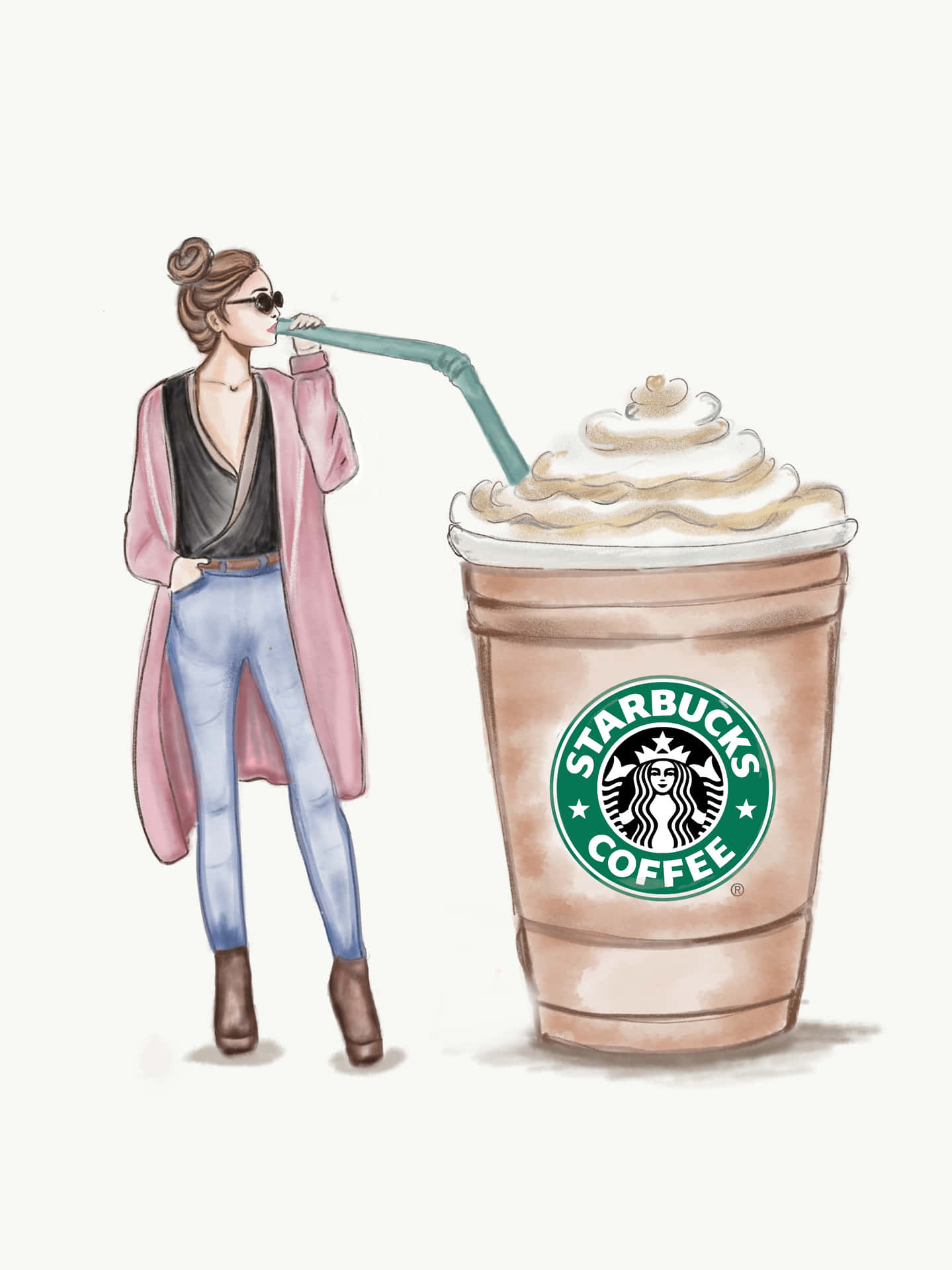 Prenditiun Momento Per Gustare L'estetica Di Starbucks Sfondo