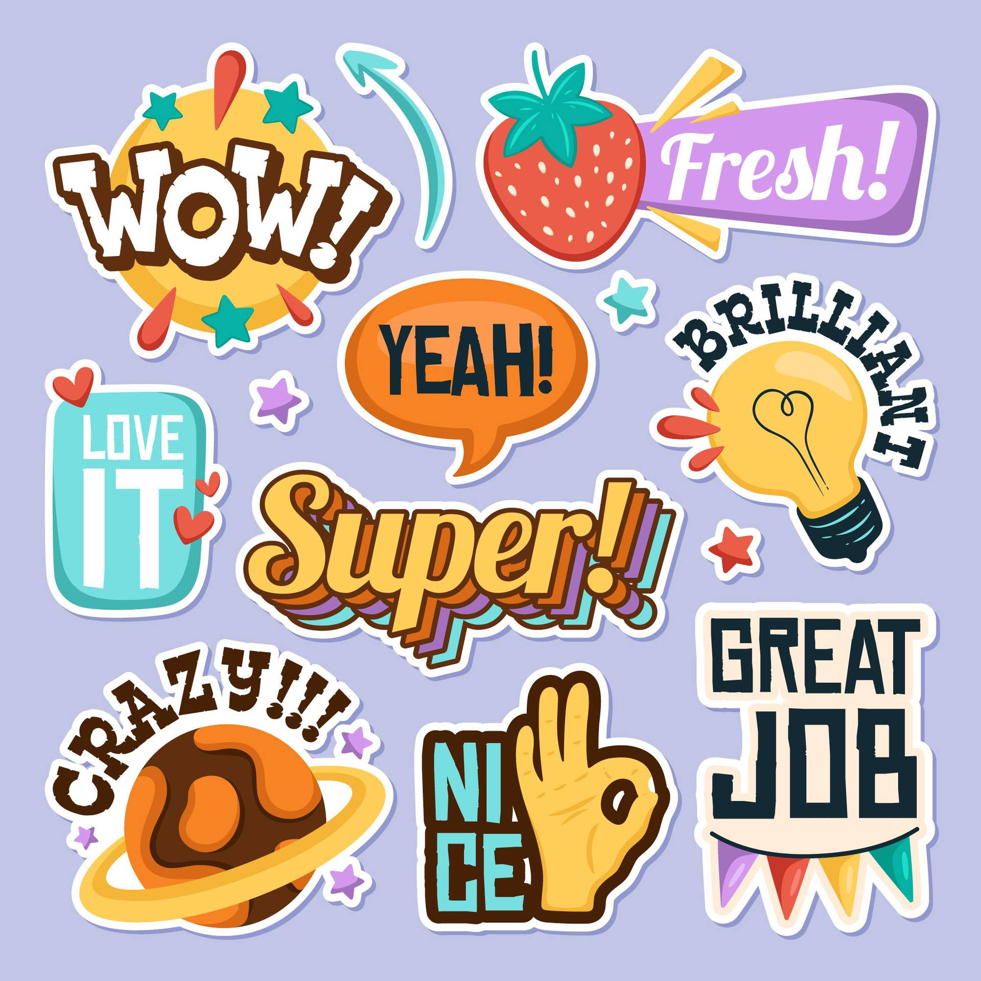 Aesthetic Stickers Full Of Affirmations Wallpaper