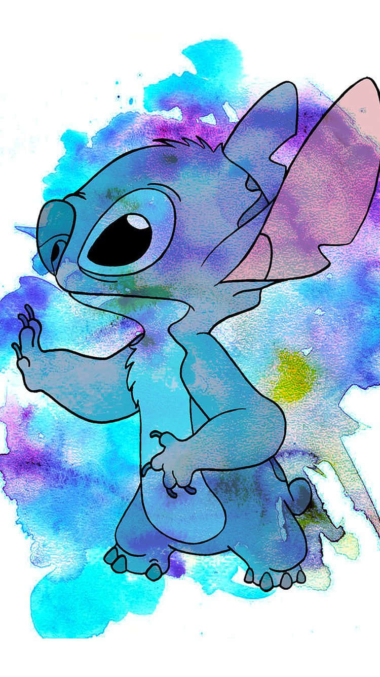 Nyd den frækhed fra Disney med dette æstetiske Stitch tapet. Wallpaper