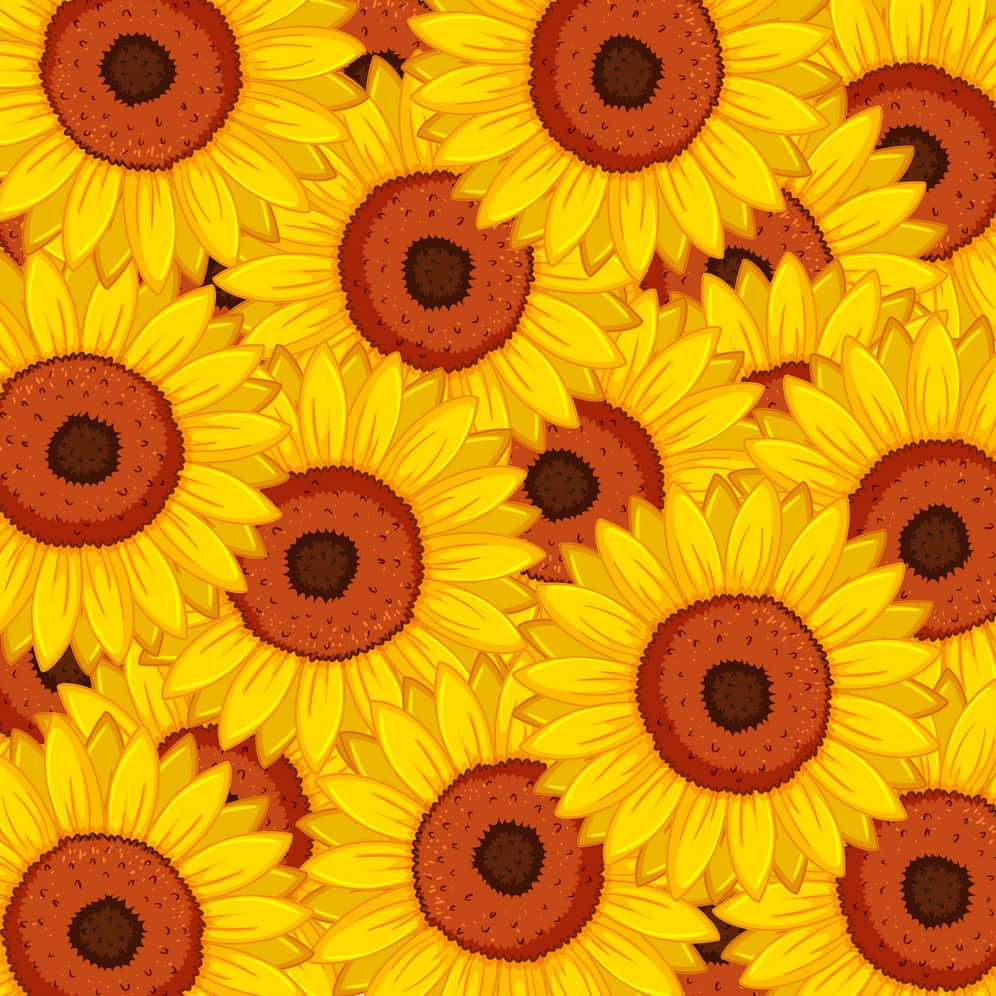 Sunflowers Seamless Pattern — Stock Vector