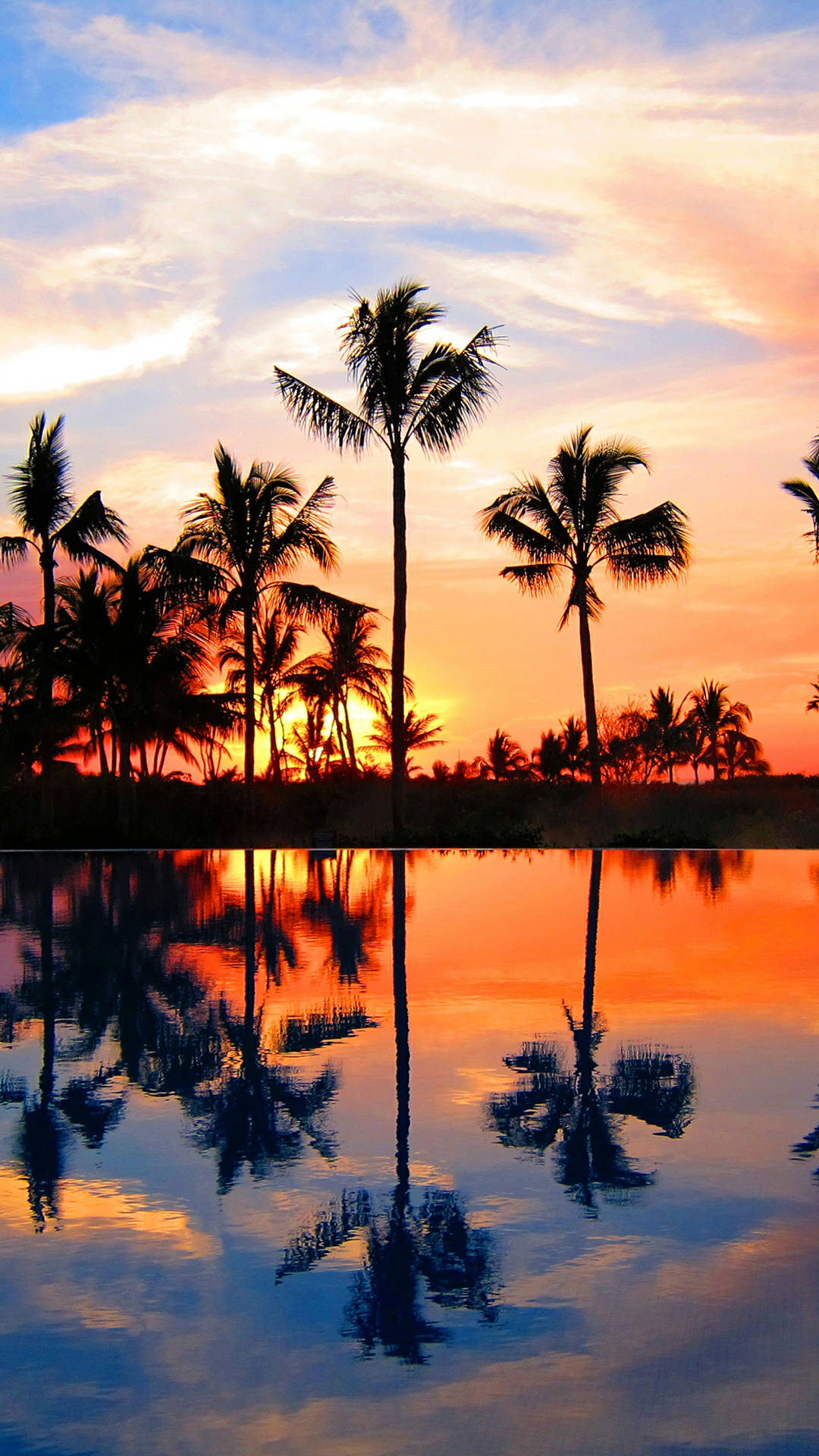 Aesthetic Sunset Beach Home Screen Wallpaper
