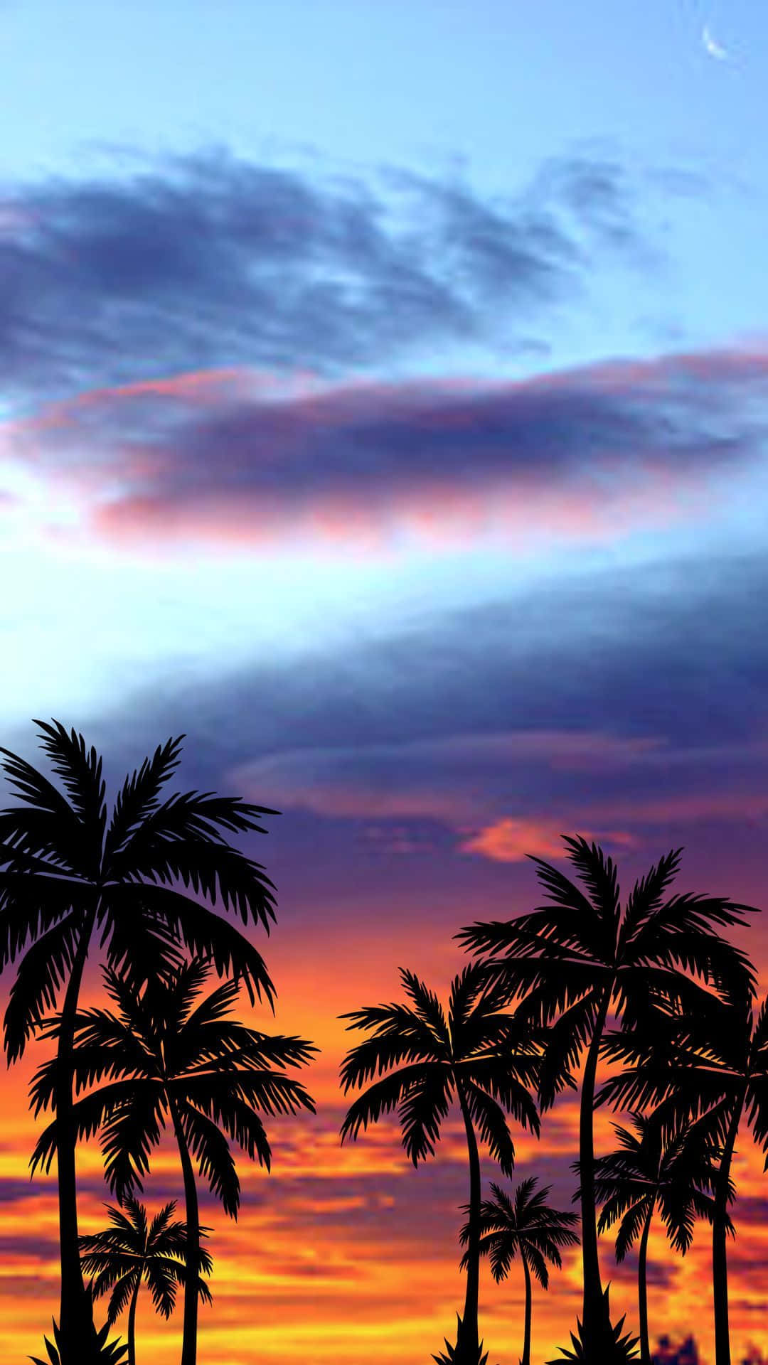 Aestetisk solnedgang Iphone med farverig livlig himmel Wallpaper