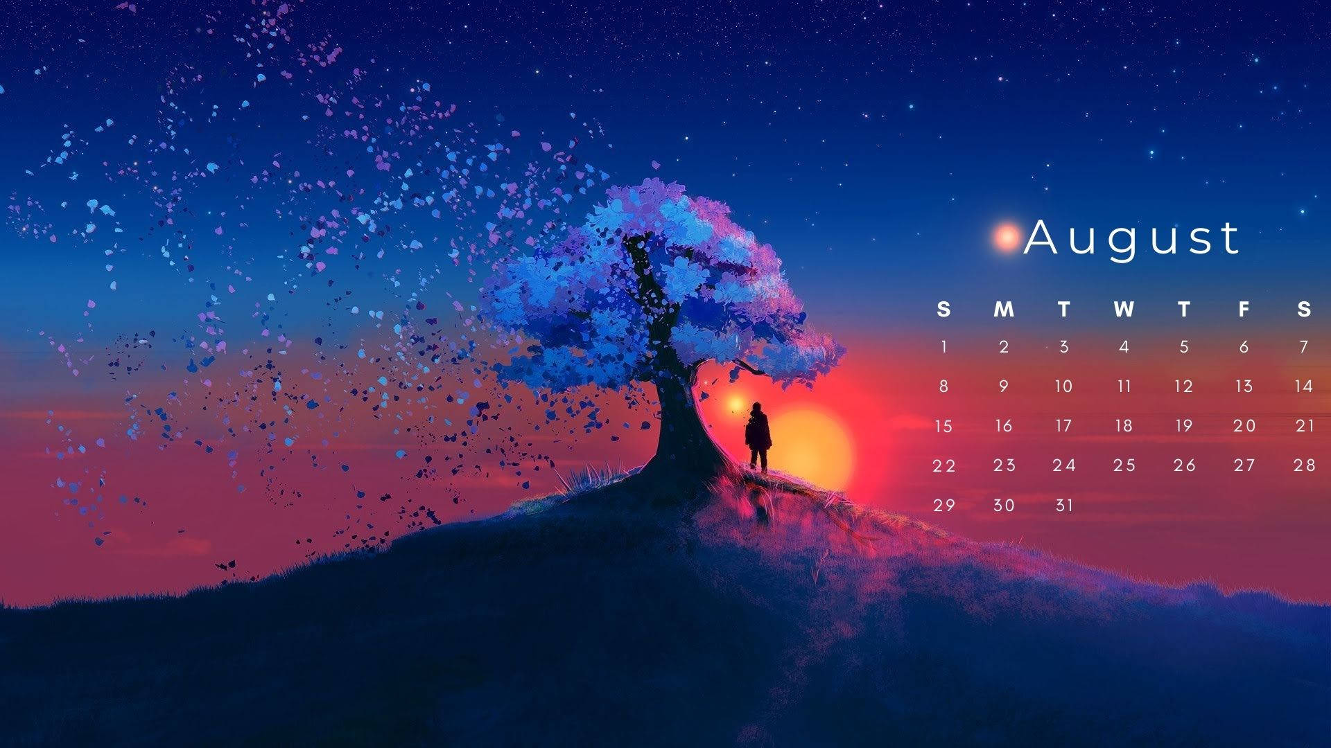 Aesthetic Tree August 2021 Calendar