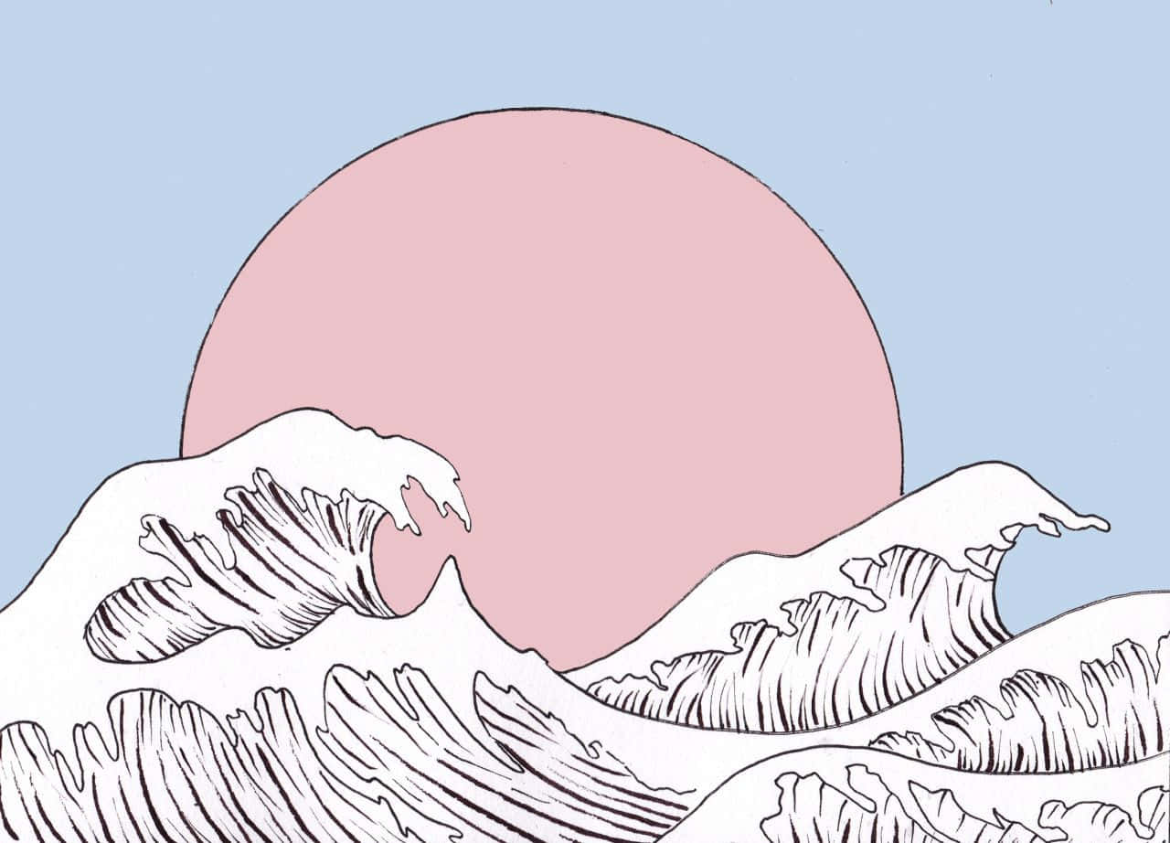 Diegroße Welle Vor Kanagawa Wallpaper
