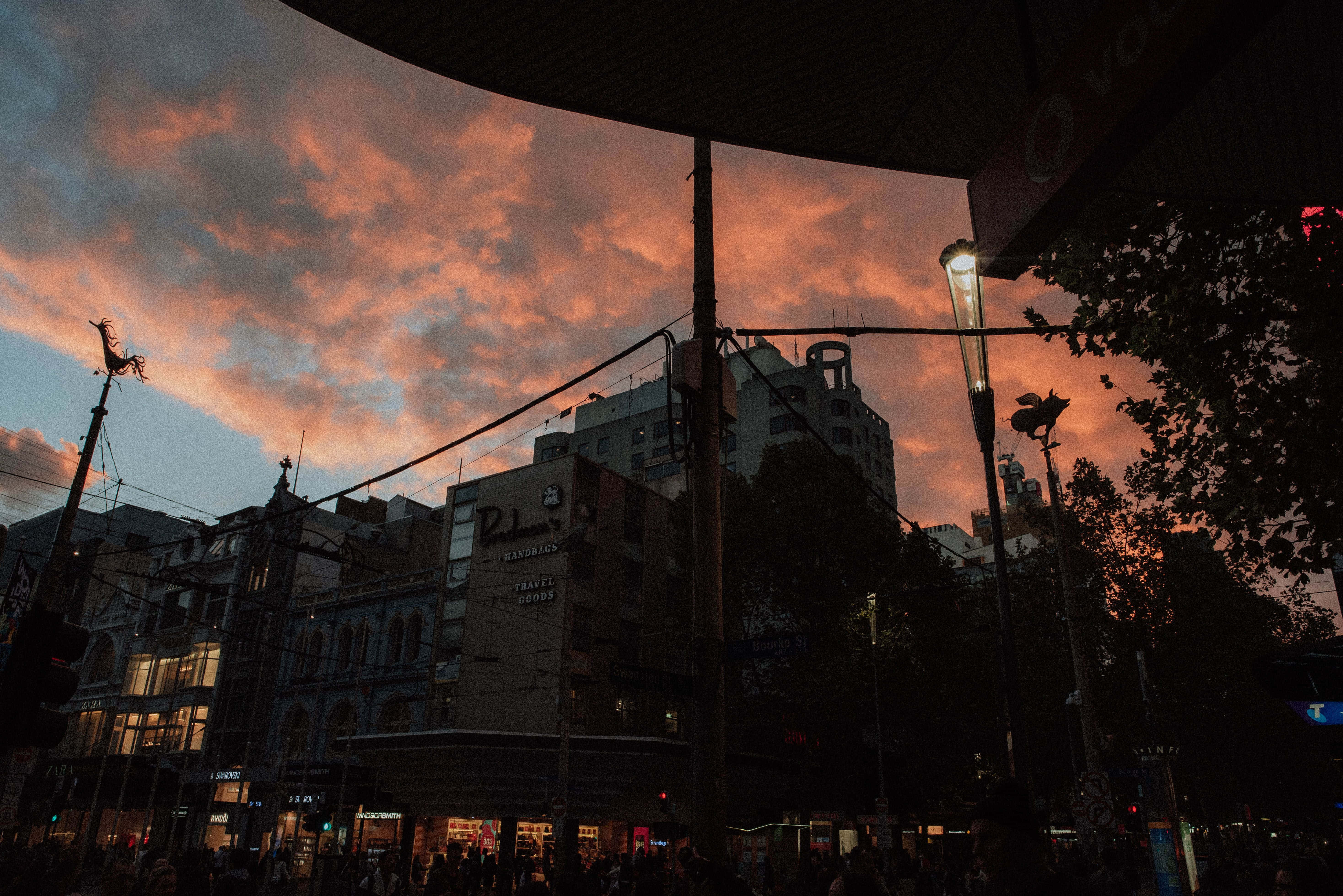 Melbournestadtbild Bei Sonnenuntergang. Wallpaper