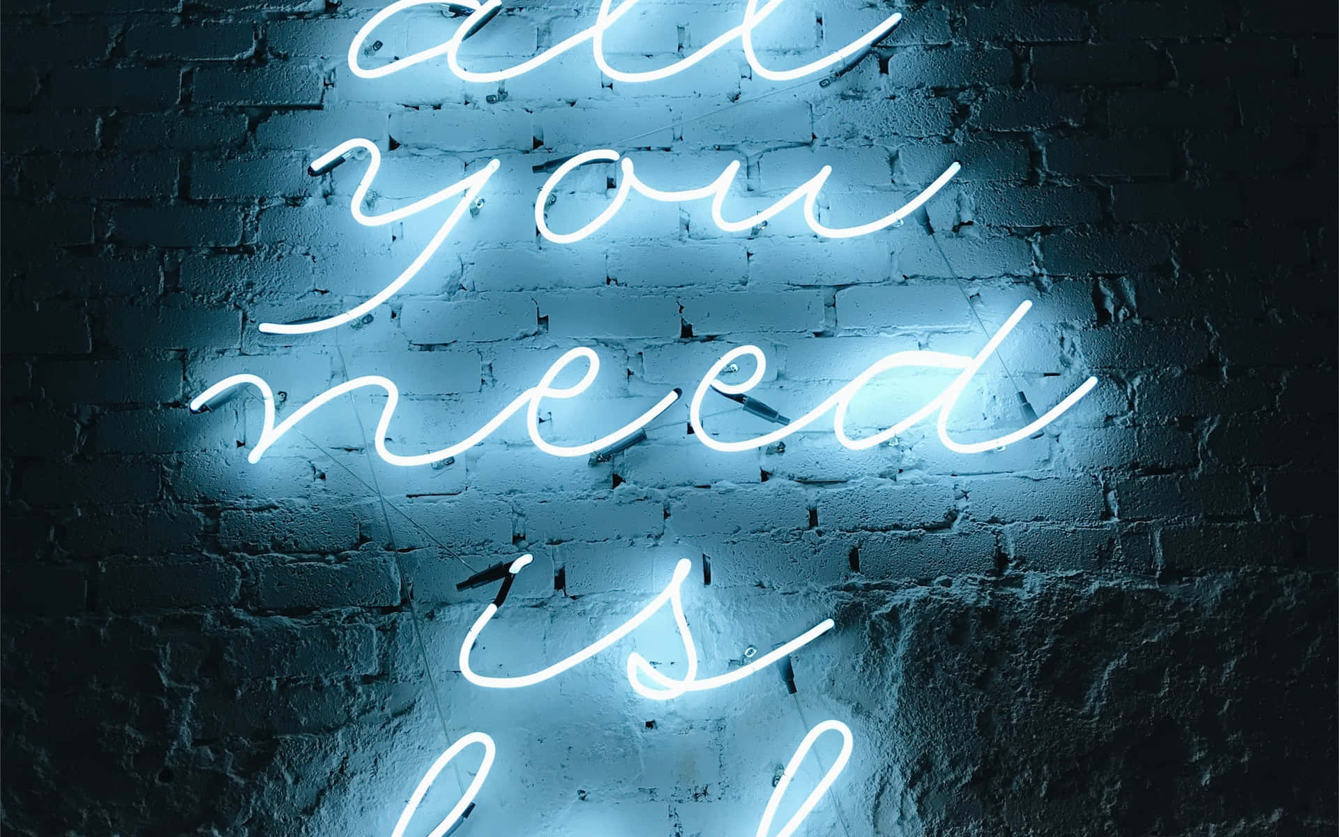 Alt, du har brug for, er kærlighed neon skilt Wallpaper