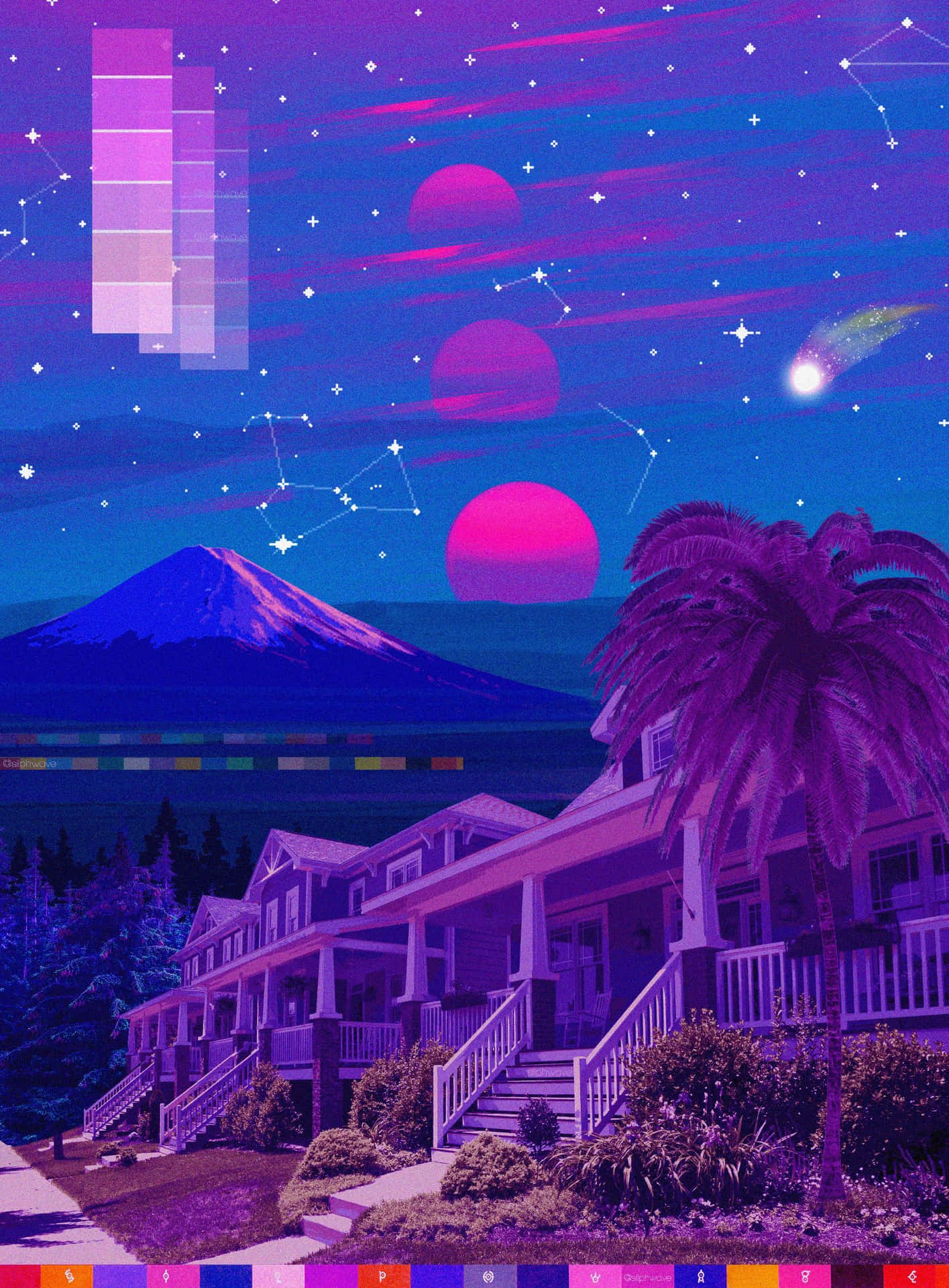 Dive into the mysterious world of Aesthetic Vaporwave Wallpaper