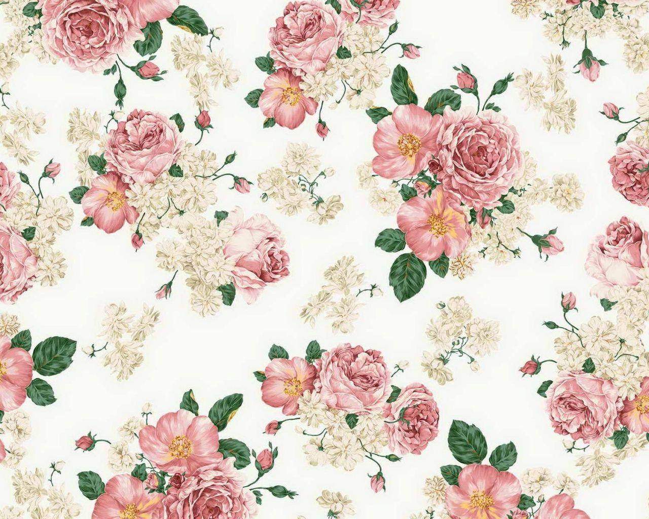 Æstetisk Vintage Blomster iPad Air Tapet Wallpaper