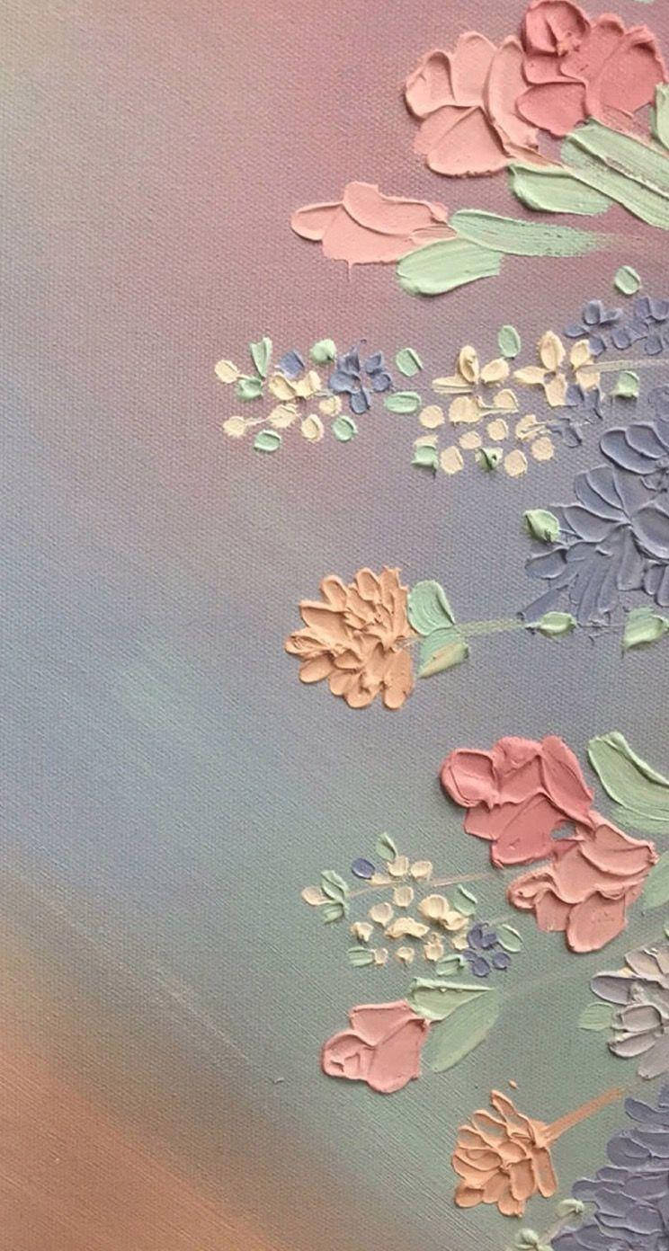 Ästhetischevintage Ipad Pastellblumen Wallpaper