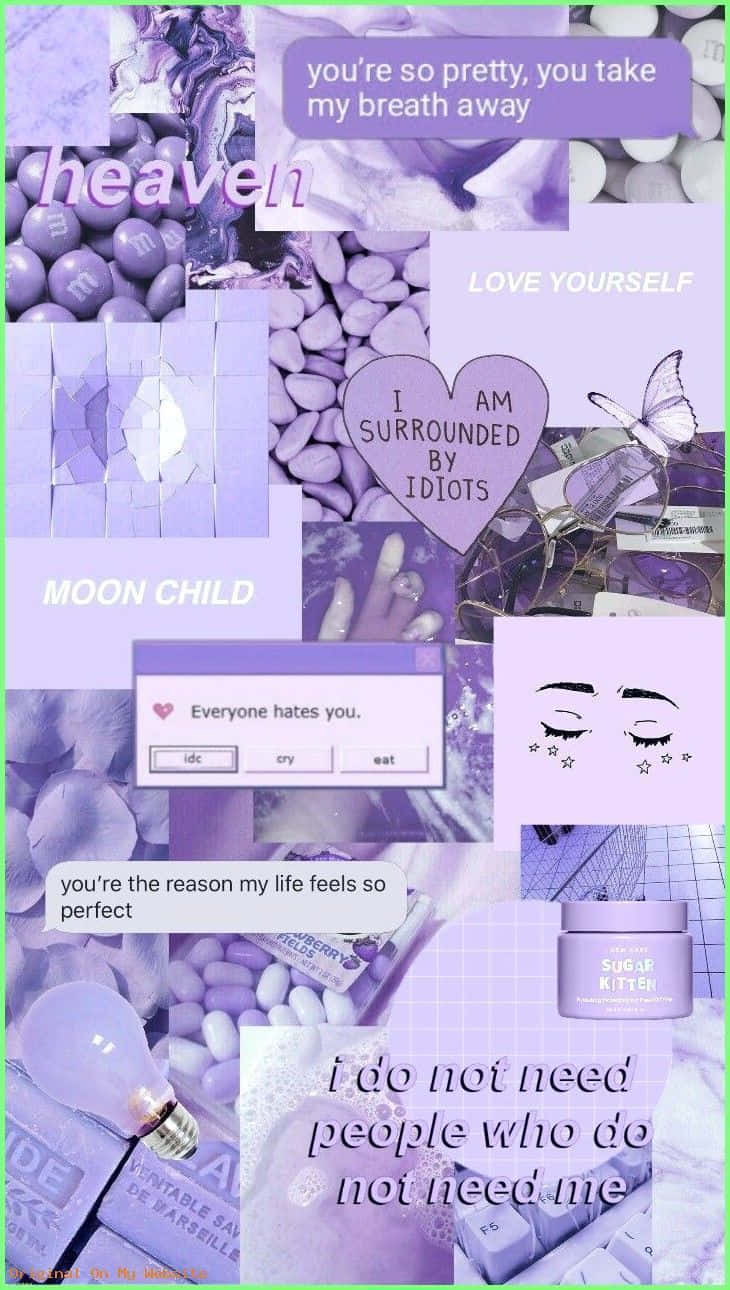 A Collage Of Purple And Pink Pictures Wallpaper