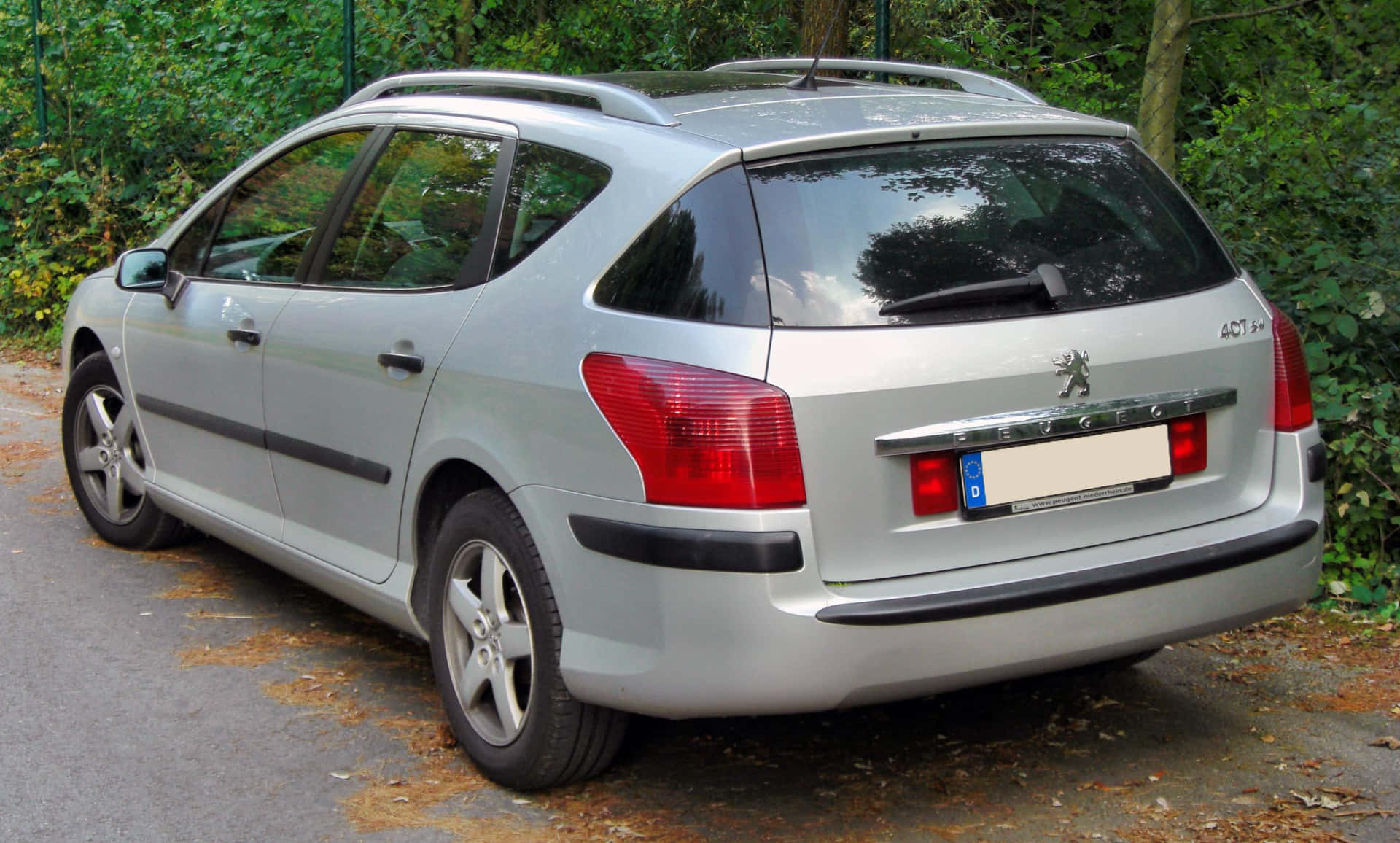 Aesthetic Visual Of Silver Peugeot 407 In Motion Wallpaper