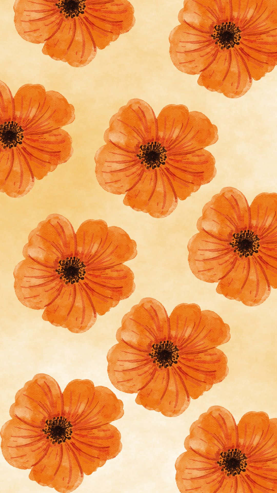 Orange Flowers Aesthetic VSCO Pattern Background