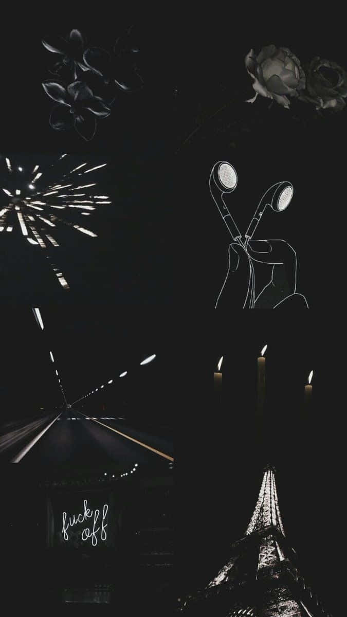 Aesthetic White And Black Iphone Lighting And Fireworks Wallpaper