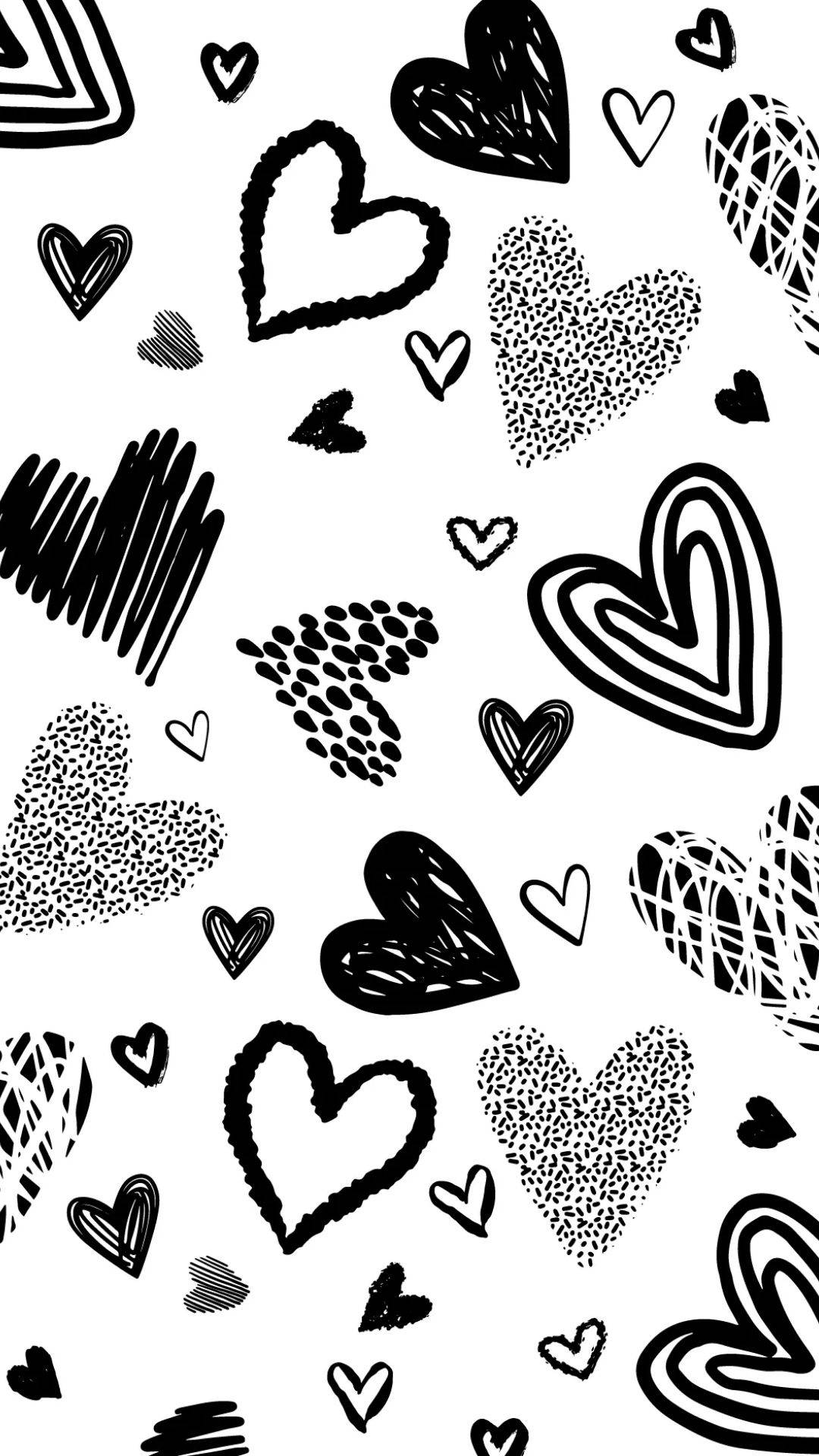 Aesthetic White Hearts Wallpaper