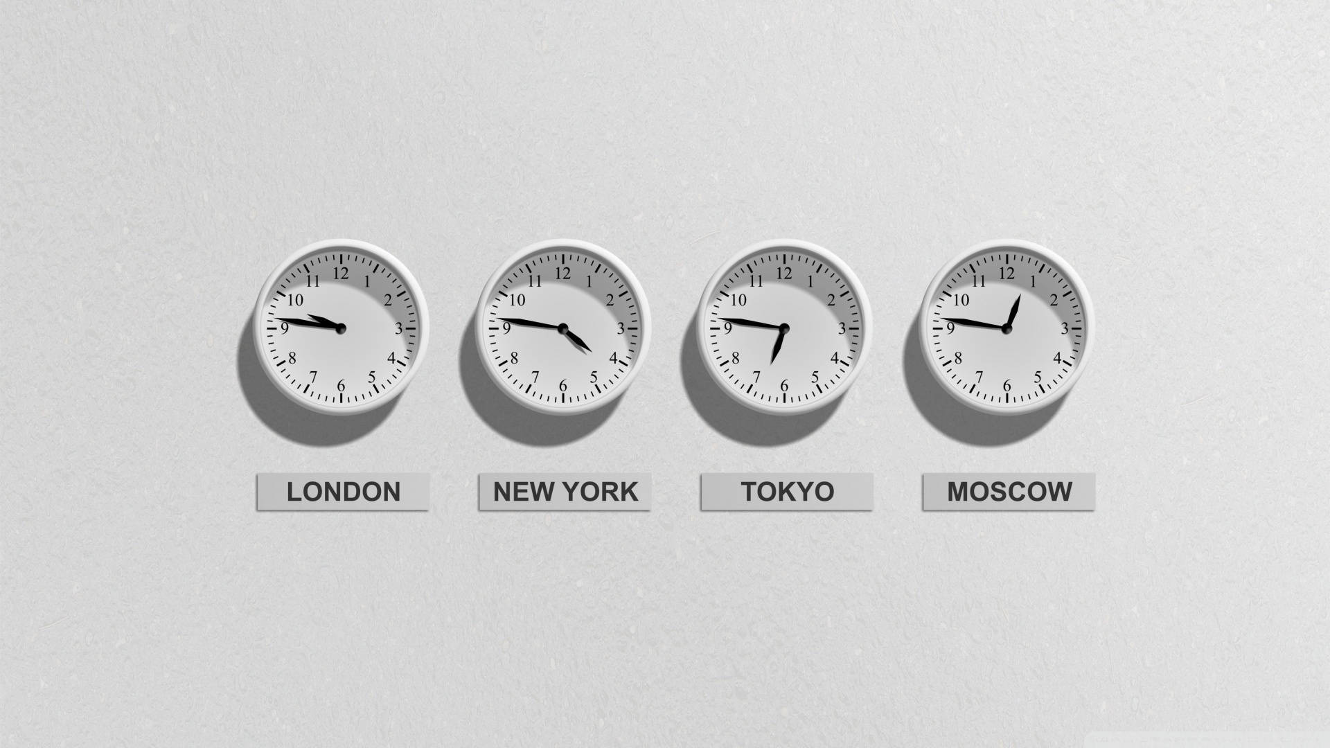 Aesthetic White International Clock Time Wallpaper