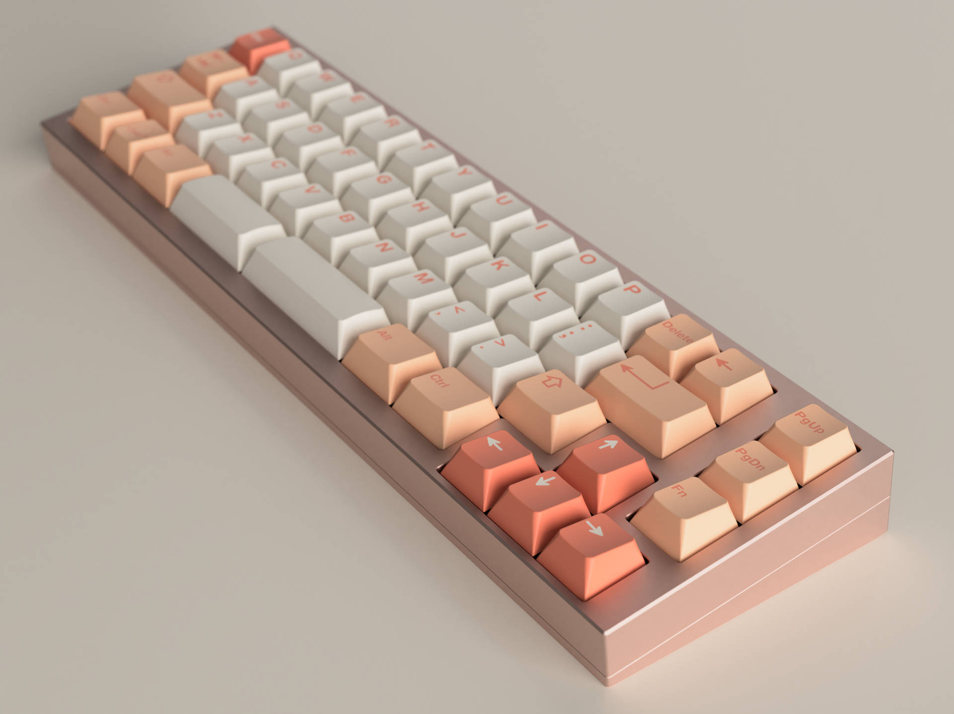 Aesthetically Pleasing White and Peach Keyboard Wallpaper