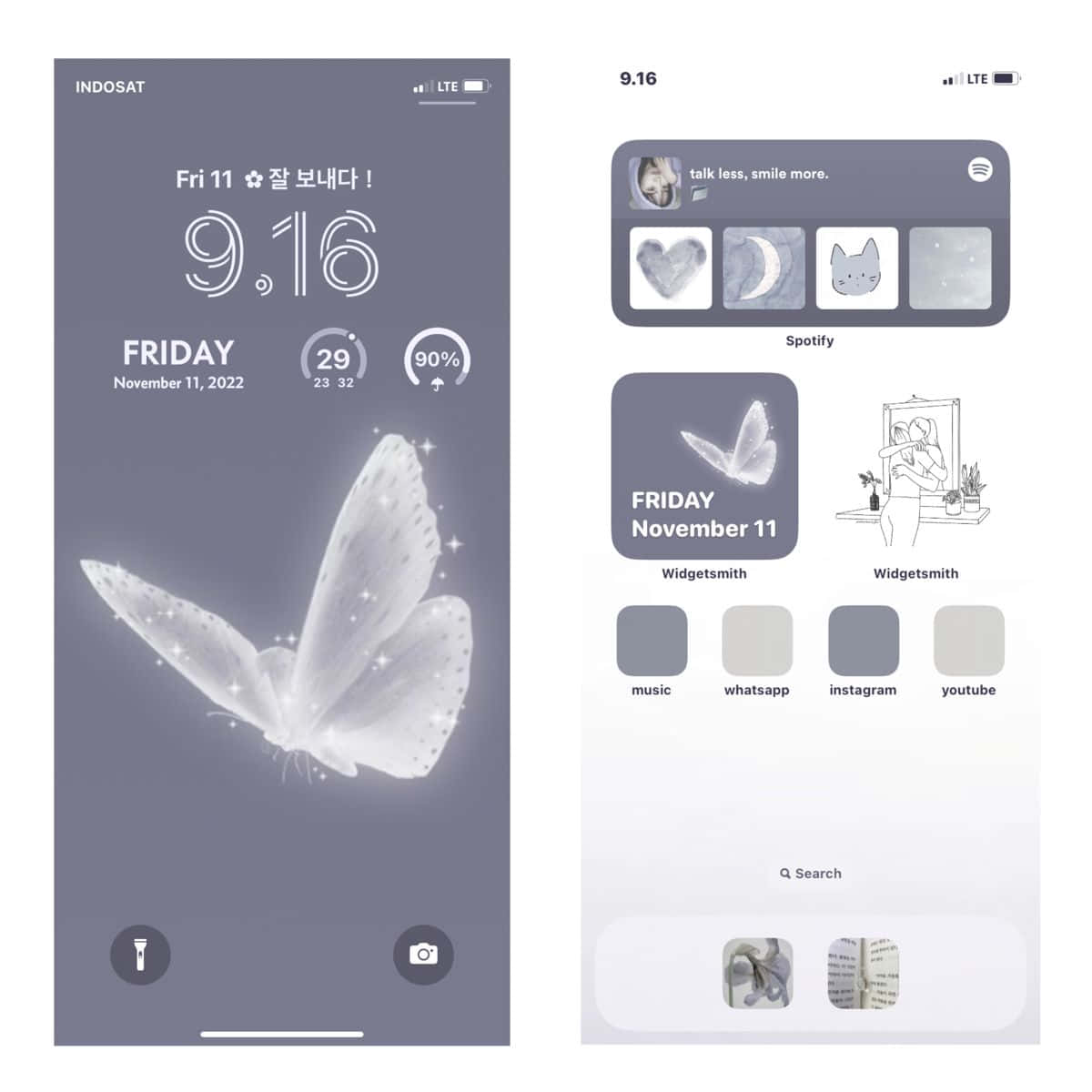 A White And Grey Iphone With A Butterfly Theme