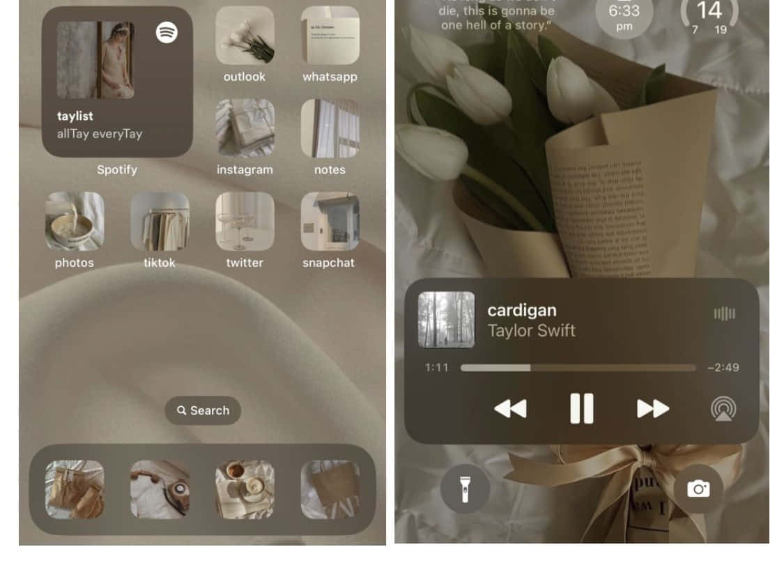 A Phone Screen Showing A Music Player And A Vase