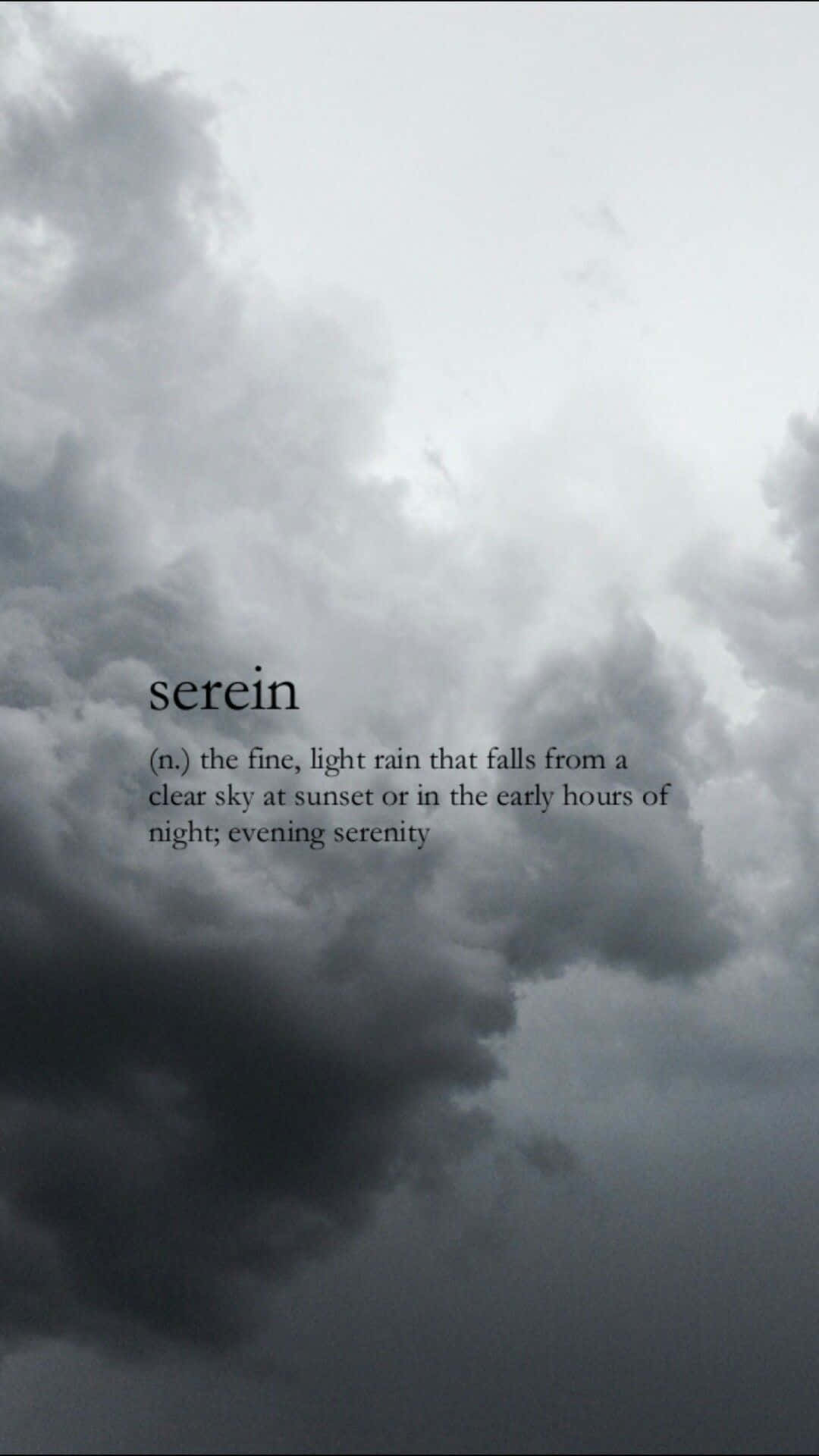 Serena - A Dark Sky With Clouds