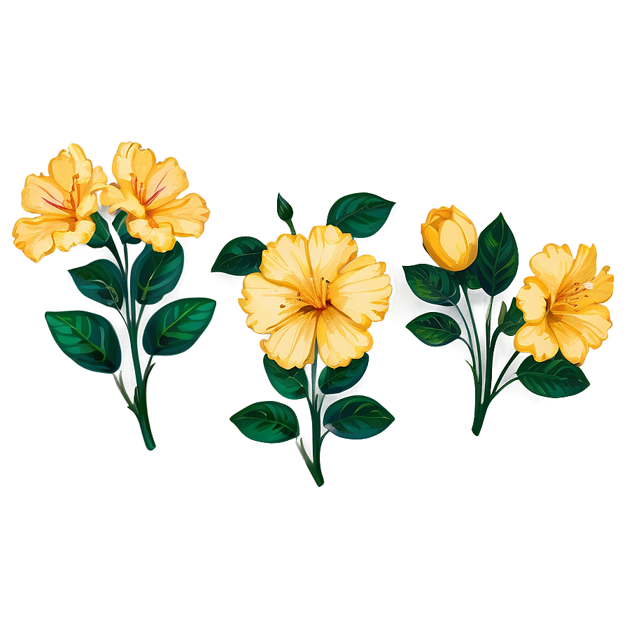 Aesthetic Yellow Flowers Png Amk21 PNG