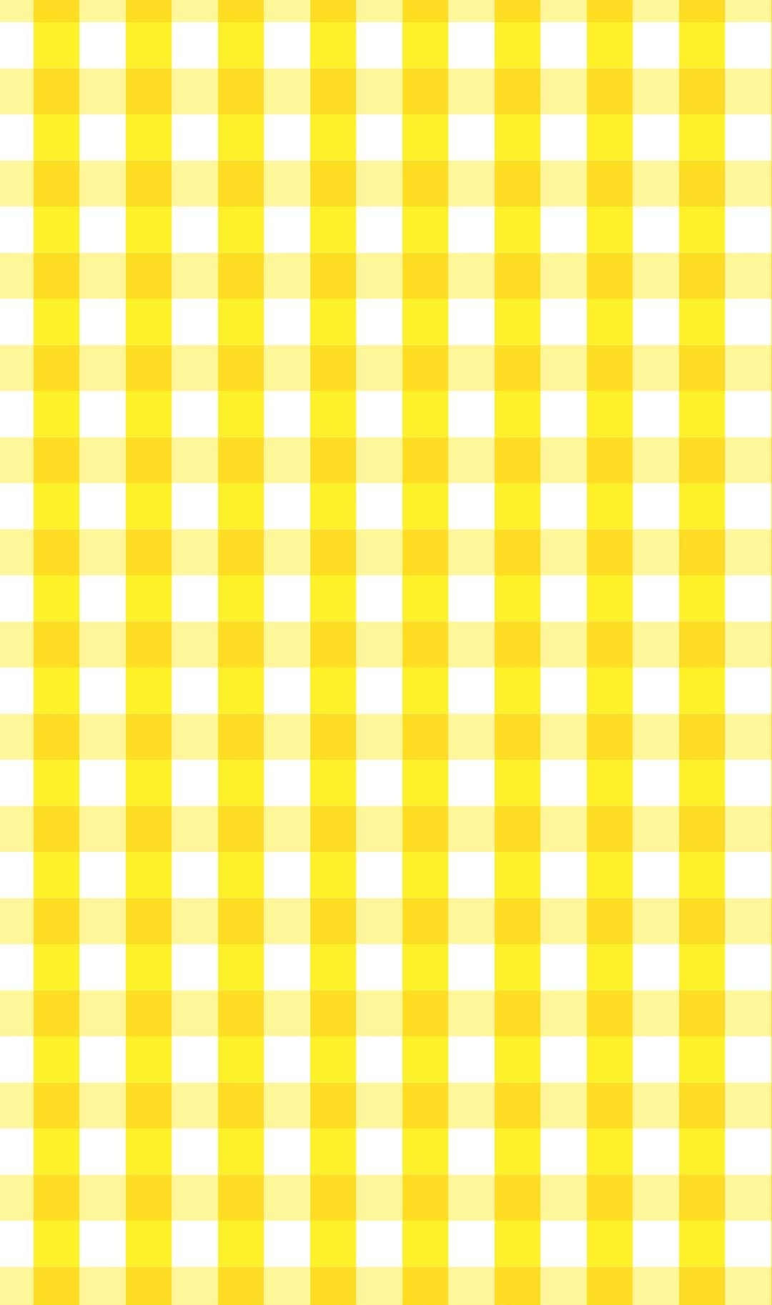 Brighten up your space with cheerful Aesthetic Yellow Plaid Wallpaper Wallpaper