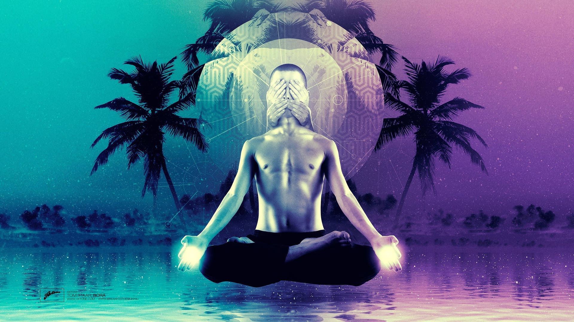Æstetisk Yoga Meditation Digital Kunst Wallpaper