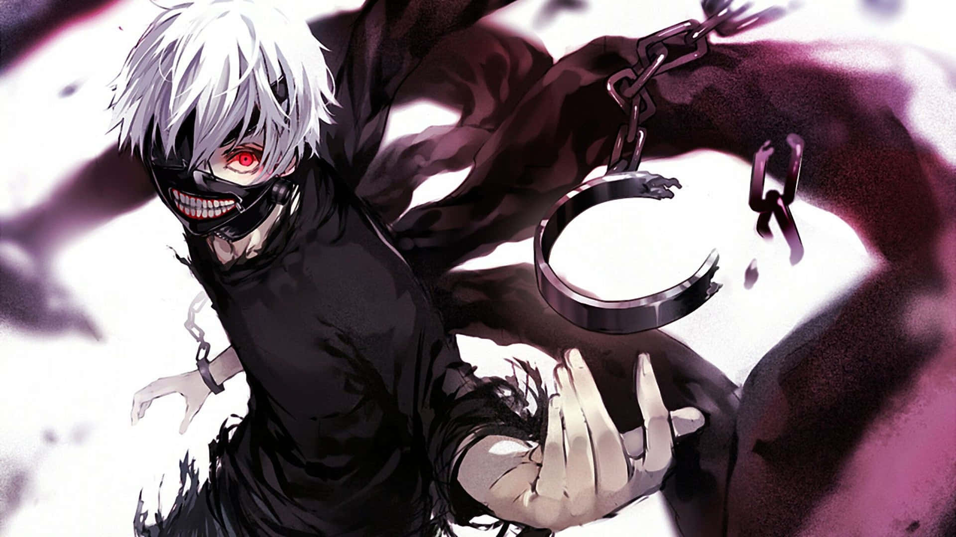 A Character With White Hair And Black Clothes