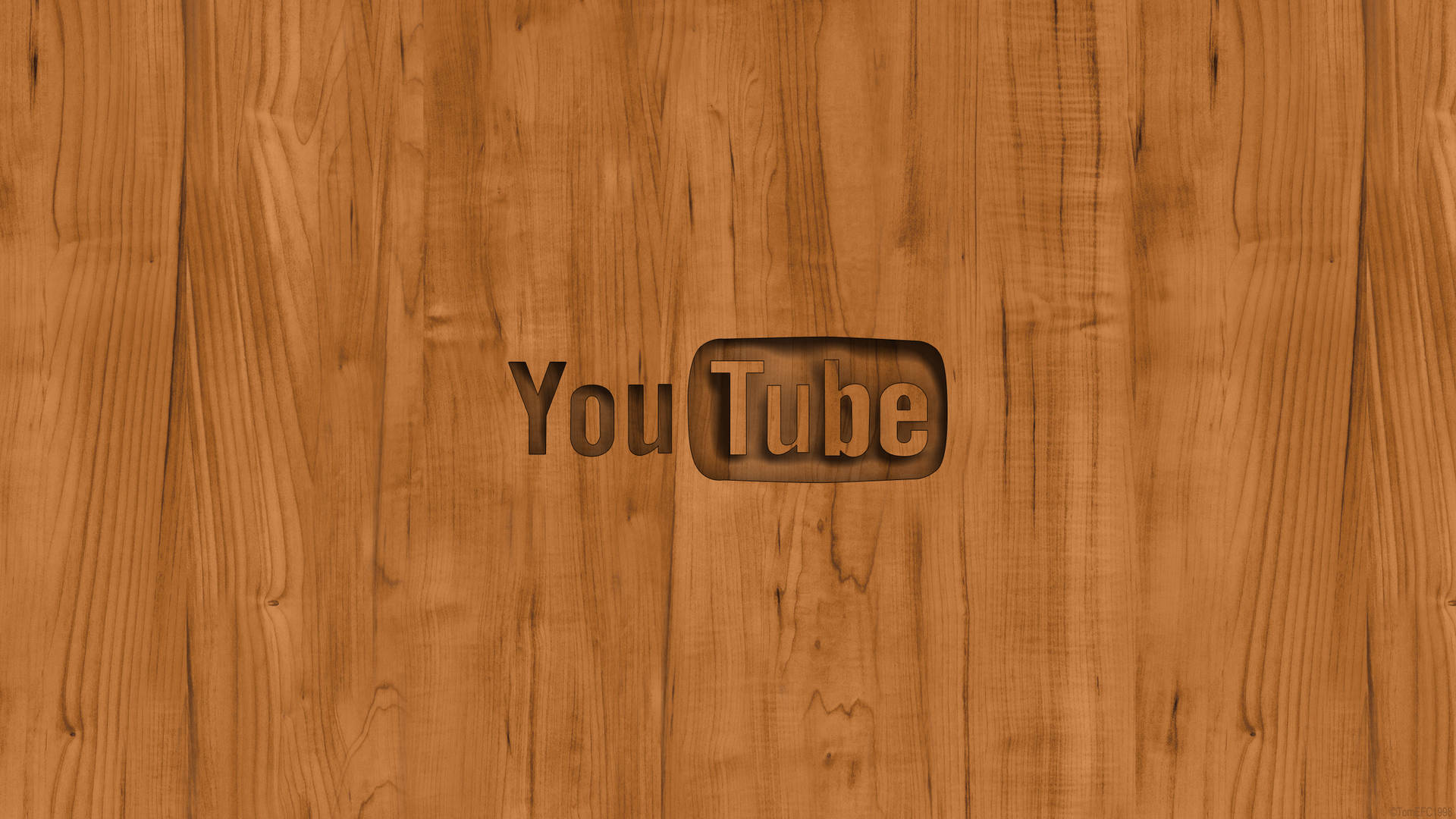 Aesthetic Youtube Etched Wooden Logo