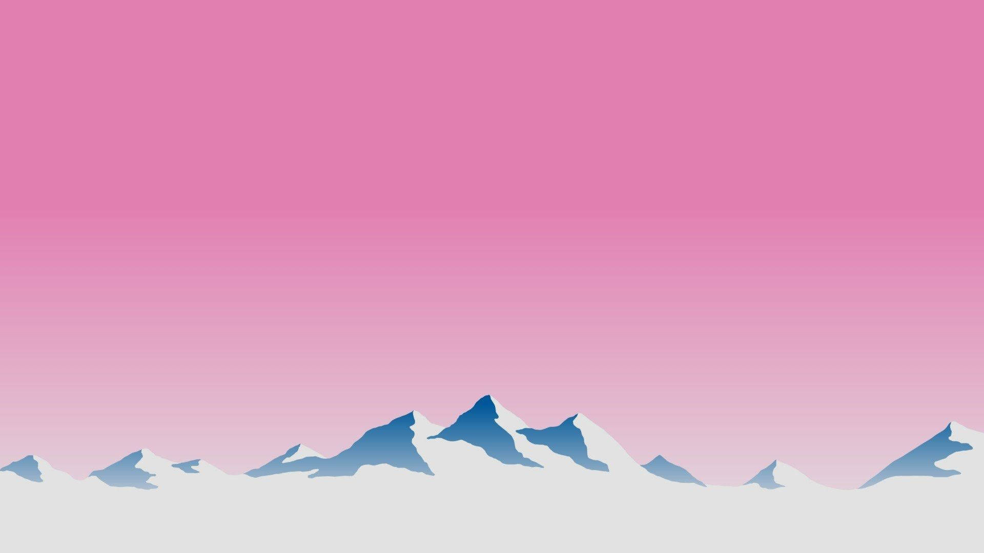 Ästhetischeyoutube-berge Und Rosa Himmel Wallpaper