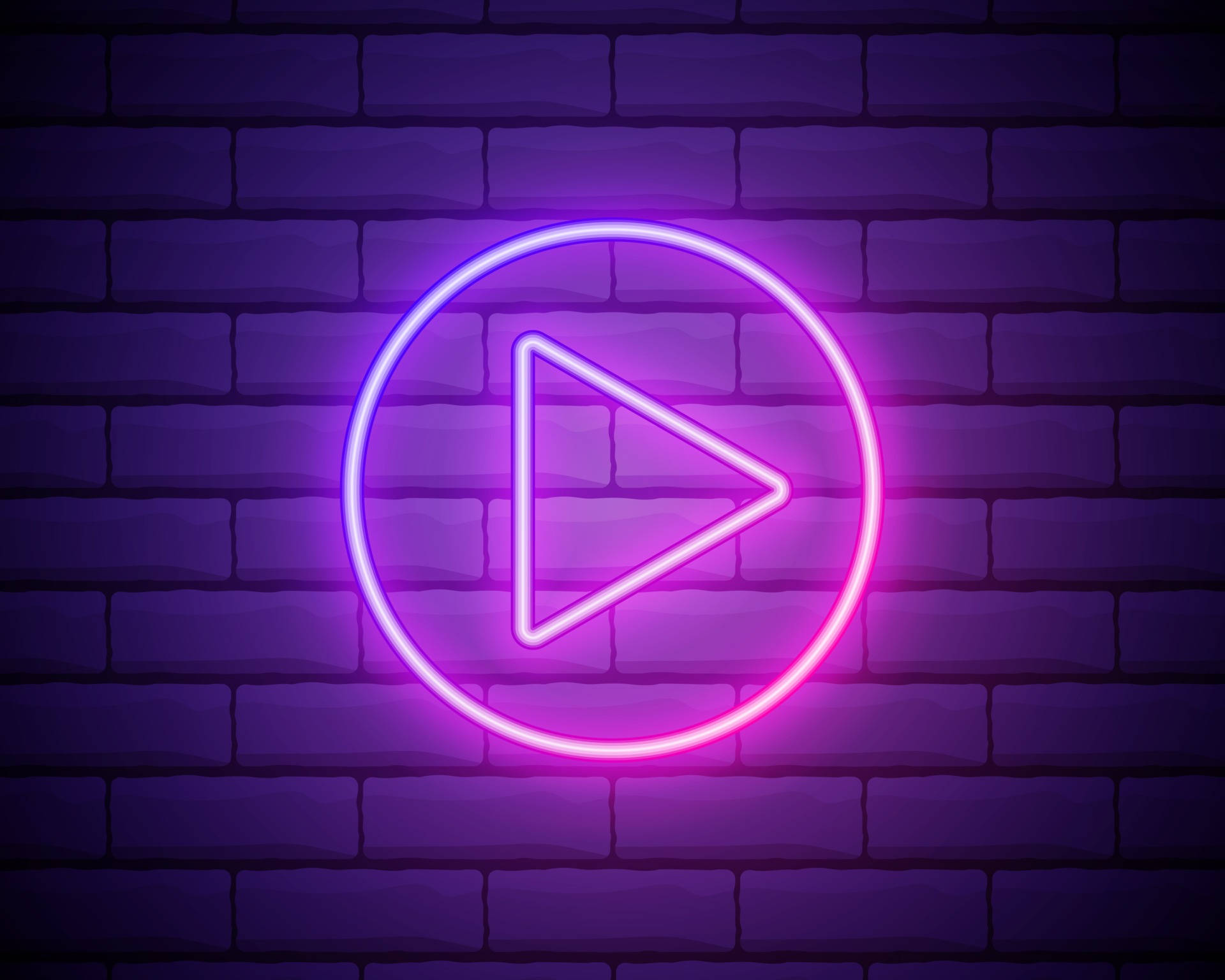 Aesthetic Youtube Neon Play Button