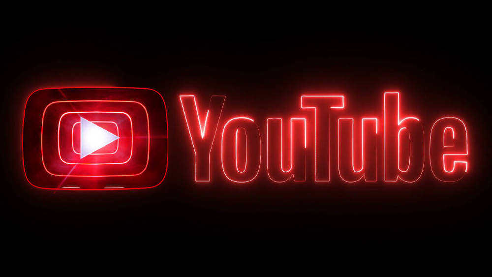 Aesthetic Youtube Red Neon Light Logo Background