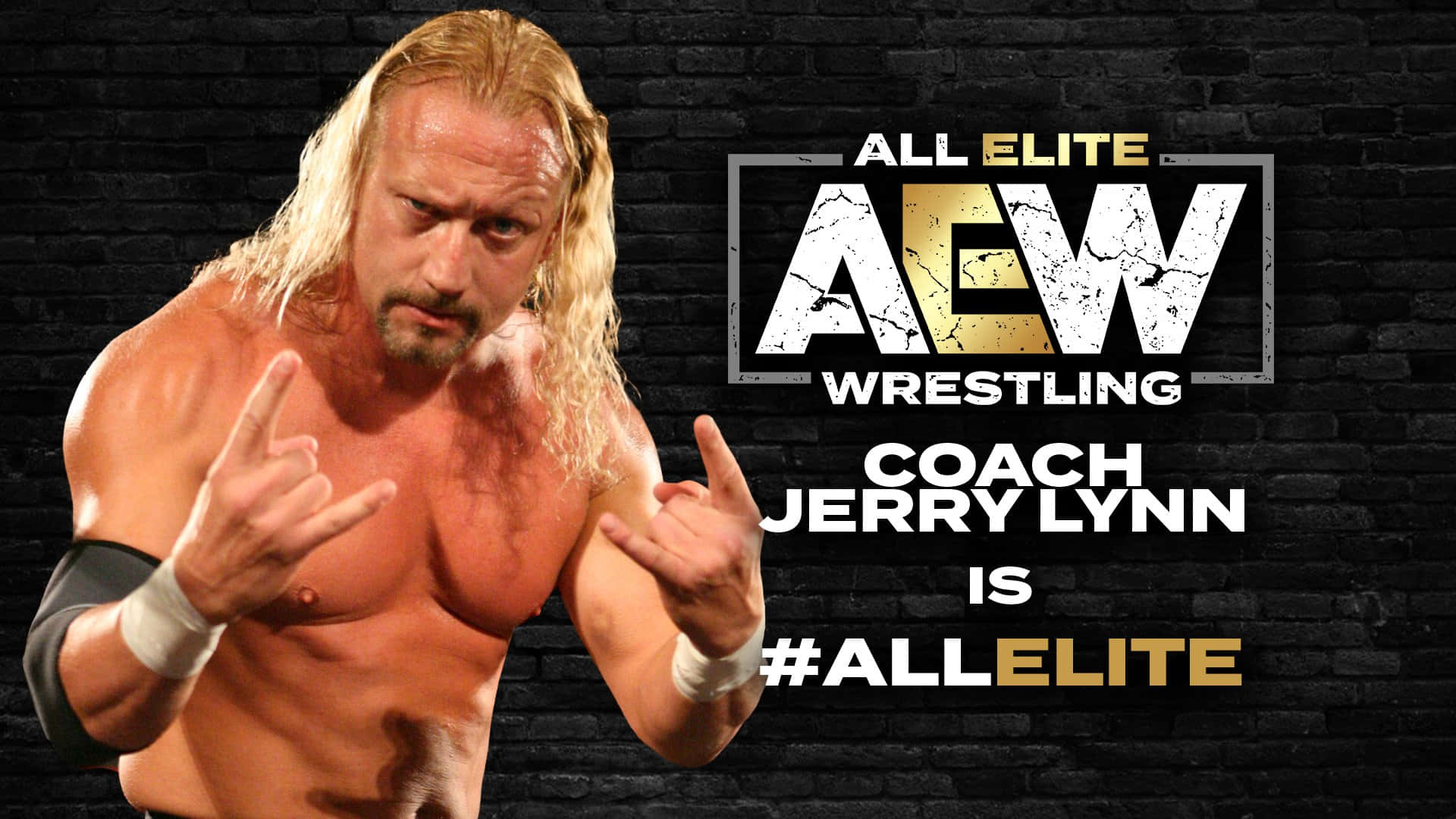 A Man With A Gun And The Words All Elite Aew Wrestling Coach Jerry Lynn Is All Elite Wallpaper