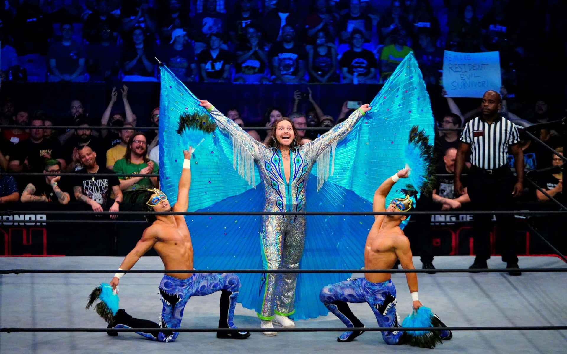 Aewprofessionell Brottare Dalton Castle Med Brandon Och Brent. (note: The Concept Of Computer Or Mobile Wallpaper Is Not Prominent In This Sentence, So It's Difficult To Translate In Context. This Is A Literal Translation Of The Sentence Given.) Wallpaper