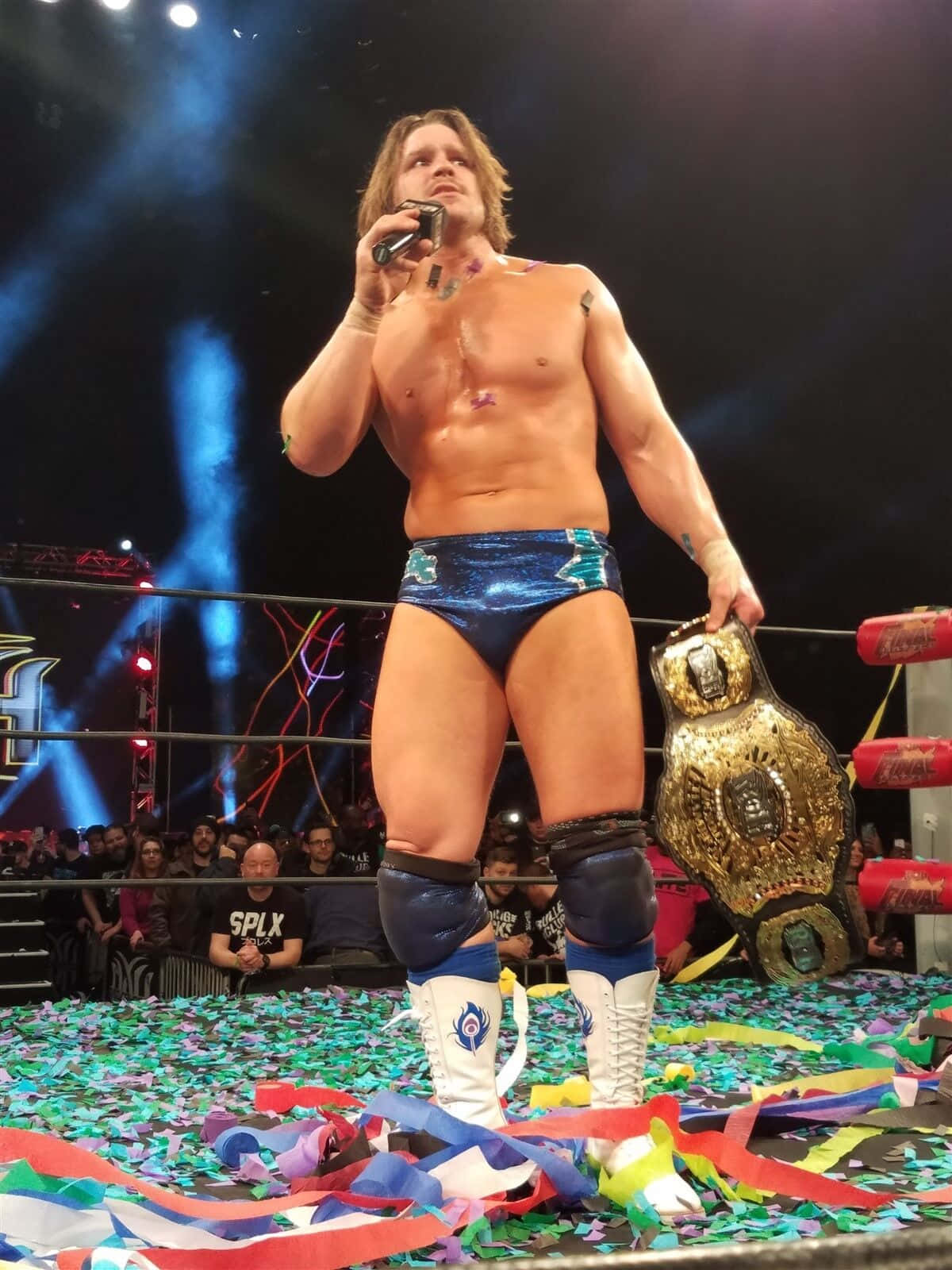 Aew Wrestler Dalton Castle Holding Championship Belt Full Shot Picture