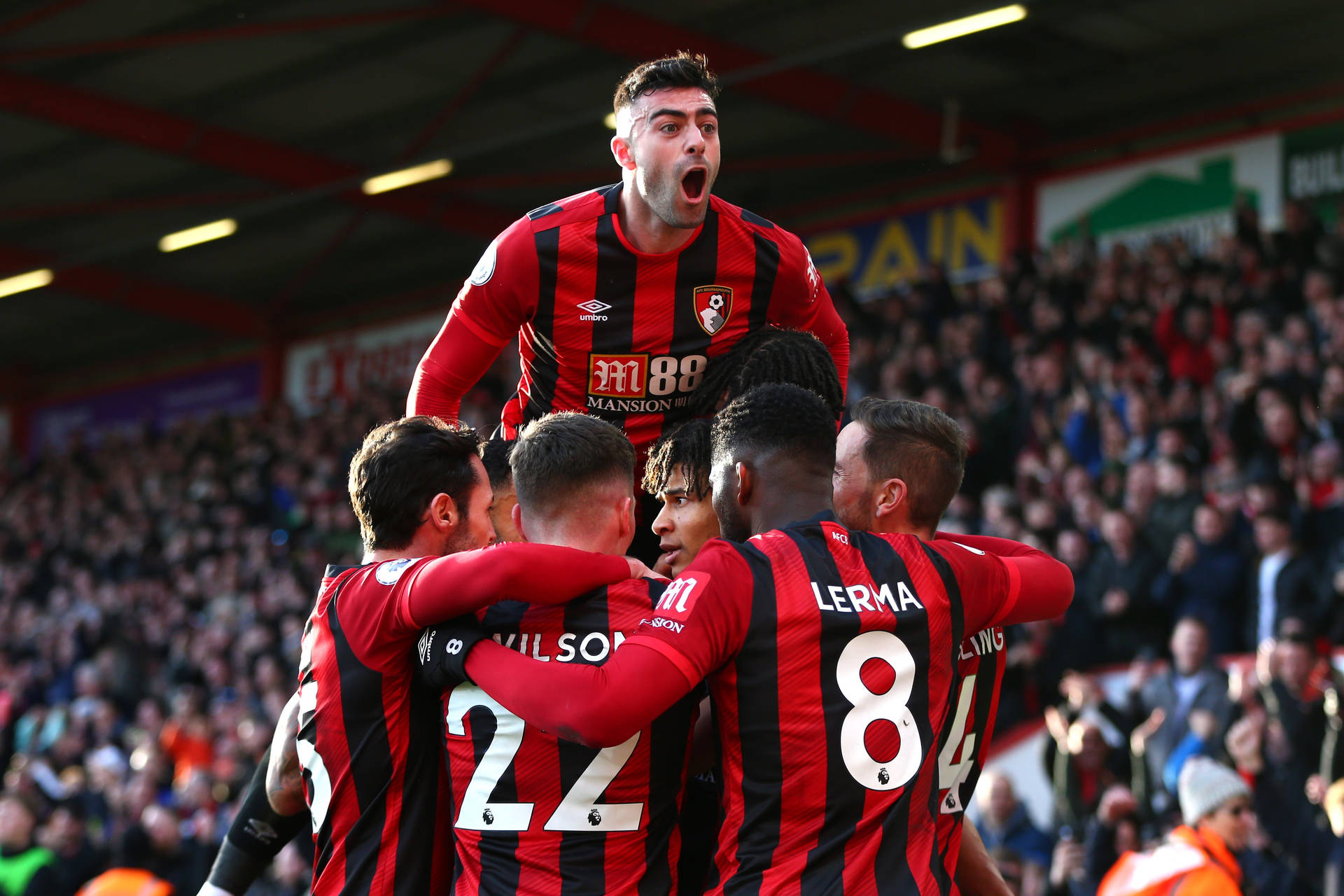 AFC Bournemouth Football Players Tight Huddle Wallpaper