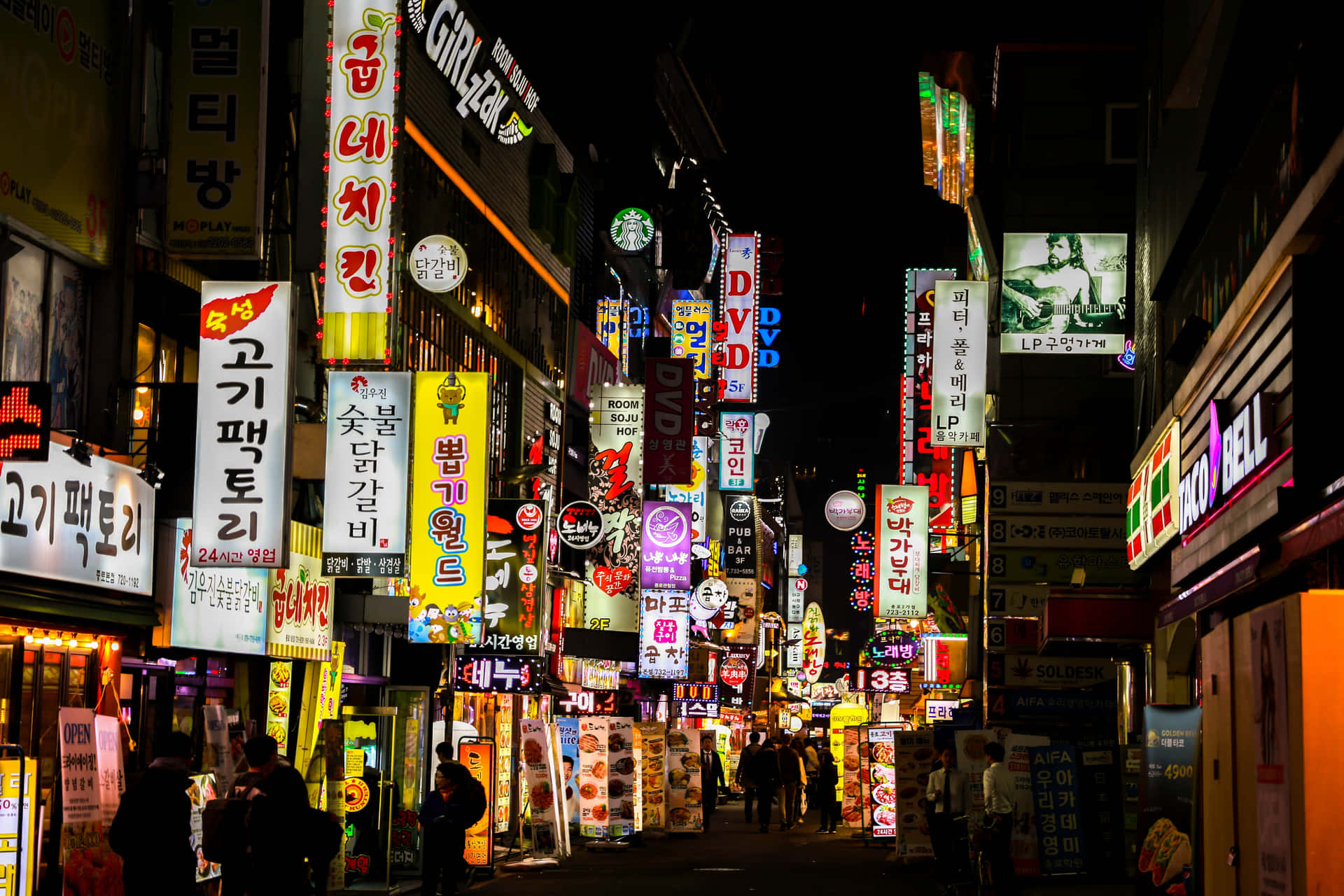 Affascinantepanorama Notturno Della Città Di Seoul