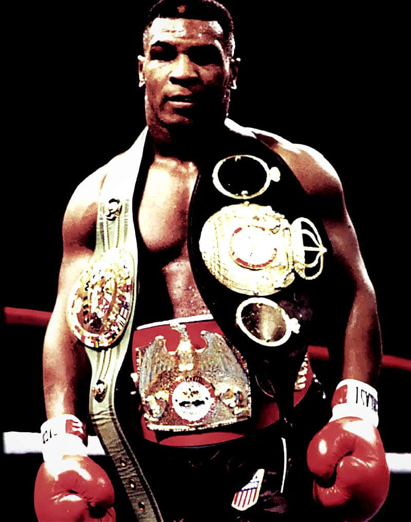 Affascinantesguardo Del Giovane Mike Tyson In Abbigliamento Da Boxe