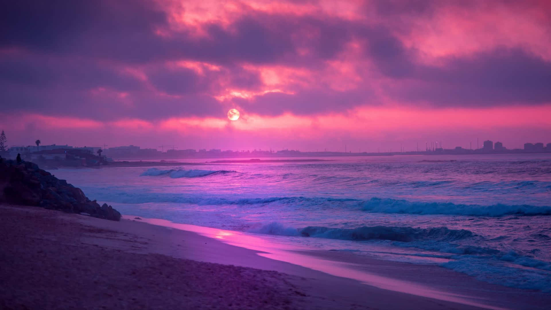 Affascinantetramonto Rosa Nel Cielo