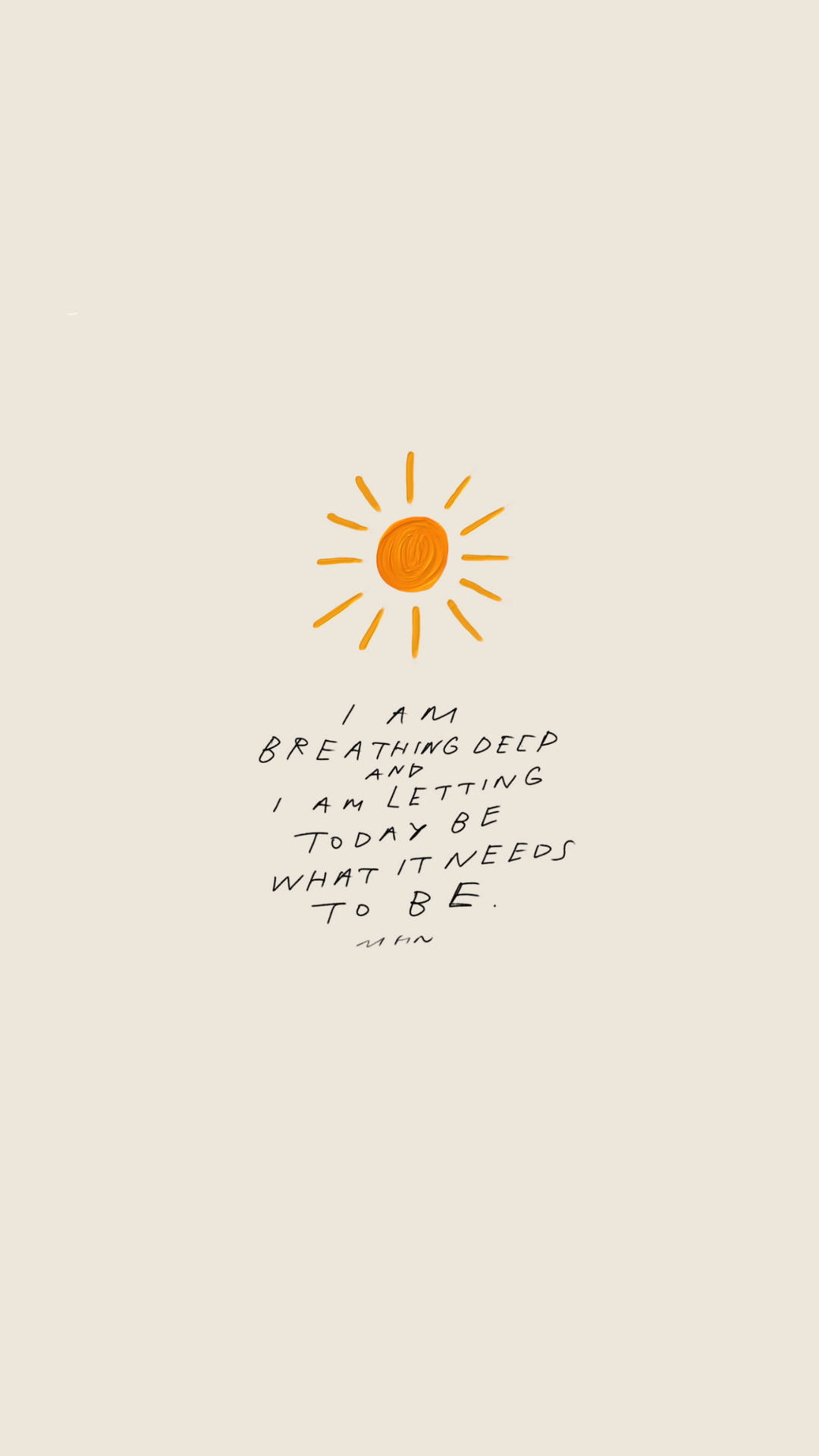 Affirmation With Painted Sun Wallpaper