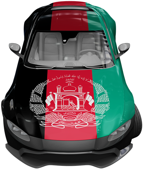 Afghanistan Flag Wrapped Car PNG