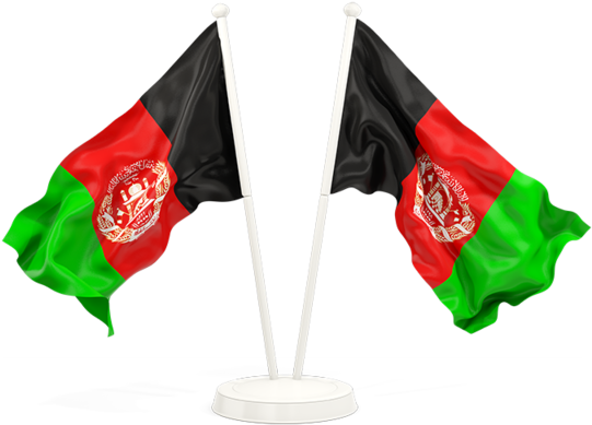 Afghanistan Flags Crossed Stand PNG