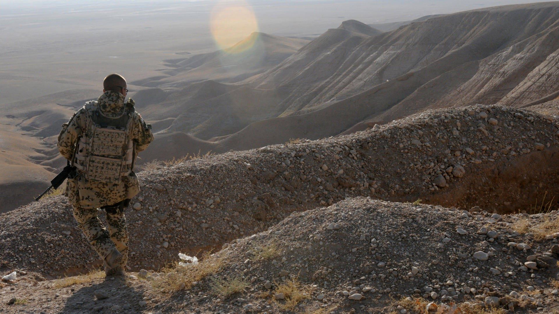 Afghanistan Soldier On Mountain