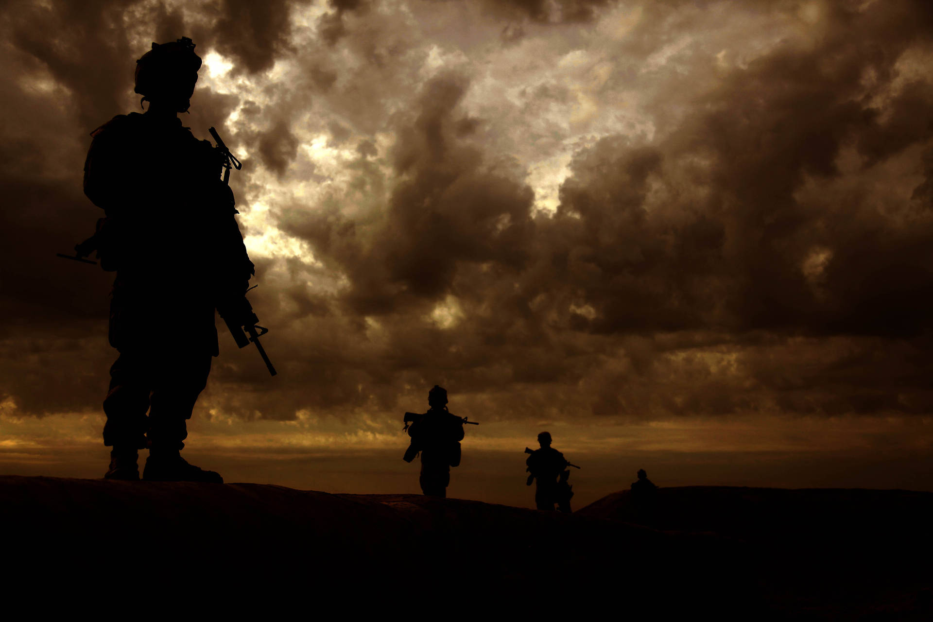 Afghanistan Soldiers Silhouette