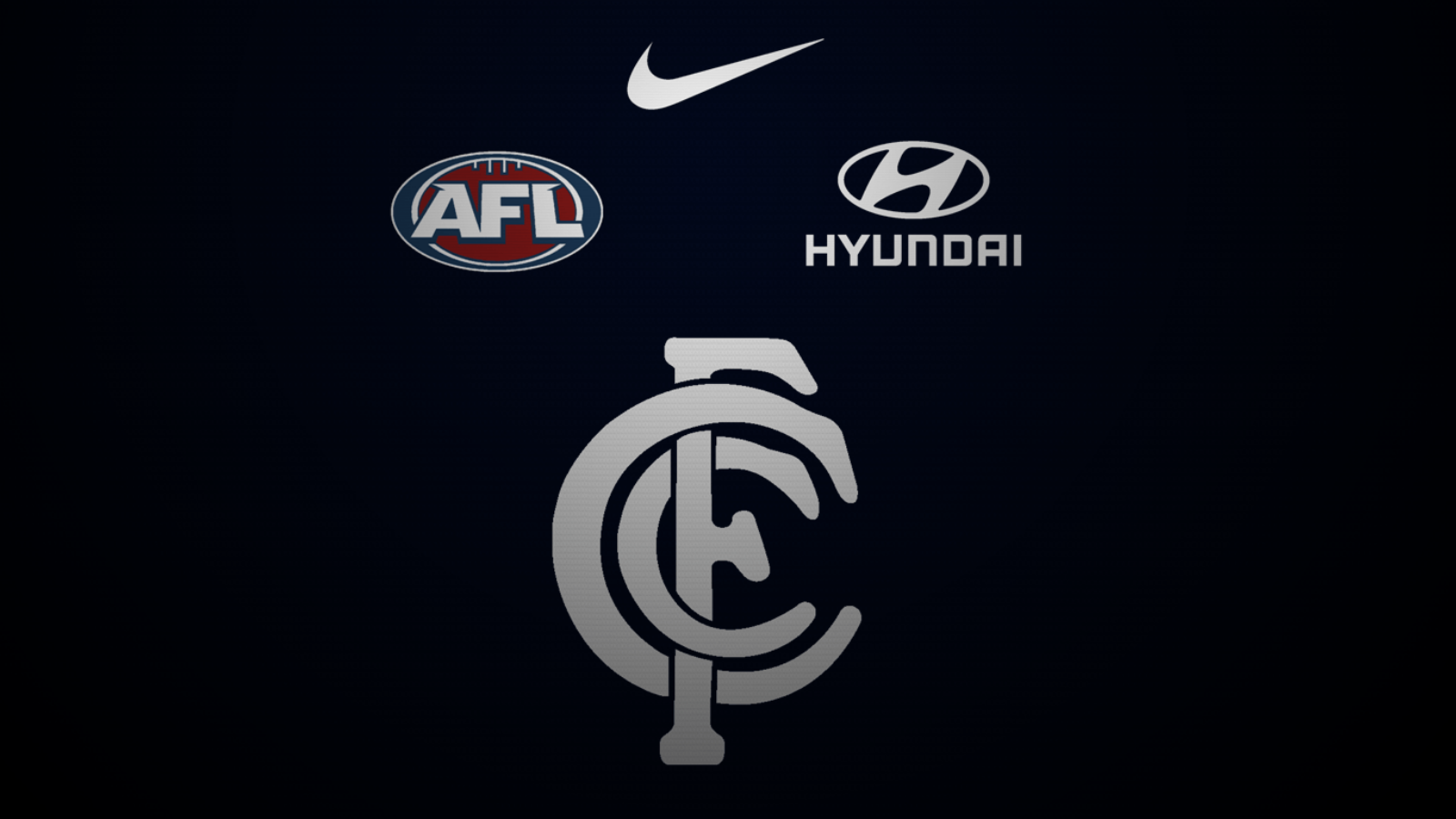 Nothing Gets Crowds Fired Up Like the Excitement of an AFL Game! Background — Dark background featuring prominent logos including AFL Hyundai Nike and a large central stylized CFC emblem.