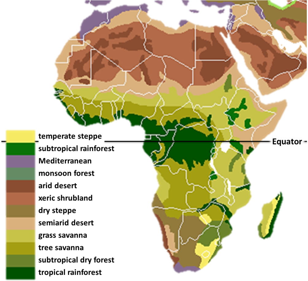 Africa Climatic Zones Map PNG