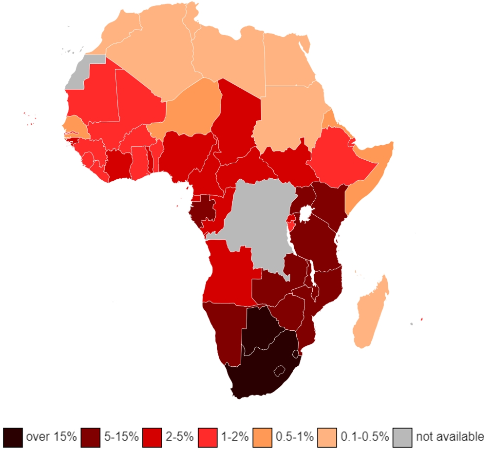 Africa Internet Penetration Rate Map PNG