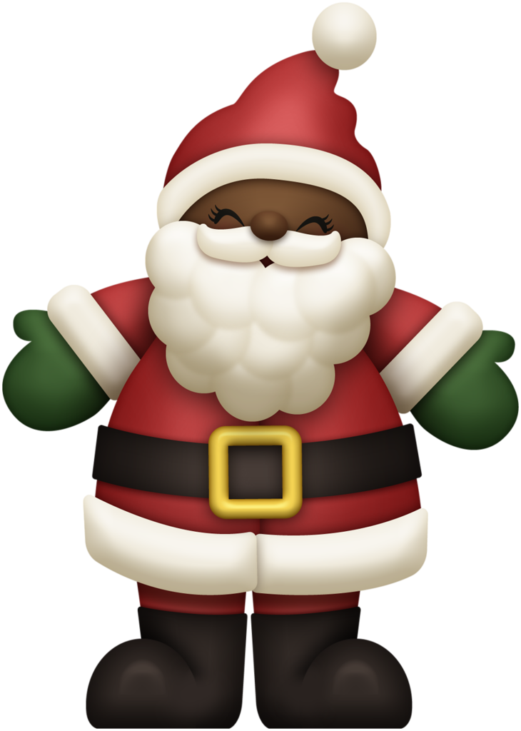 African American Santa Claus Cartoon PNG